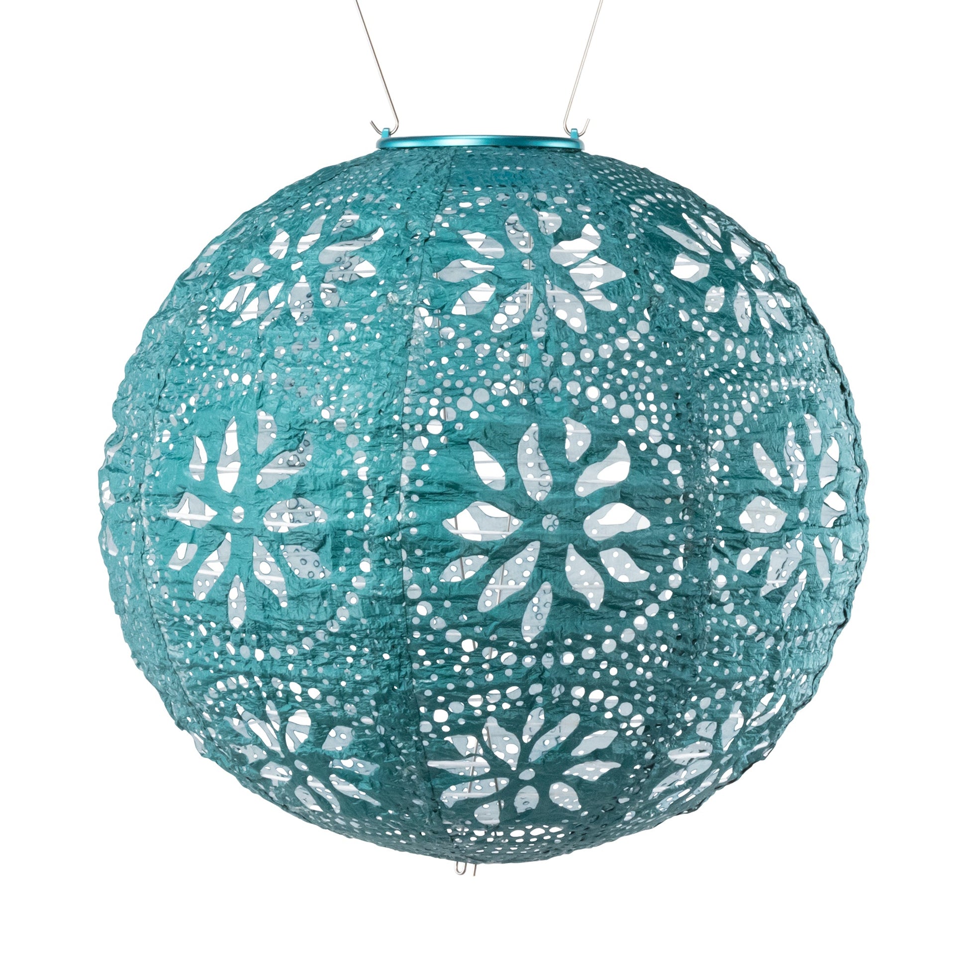 Soji Stella Boho Tyvek Solar Lantern Metallic Emerald