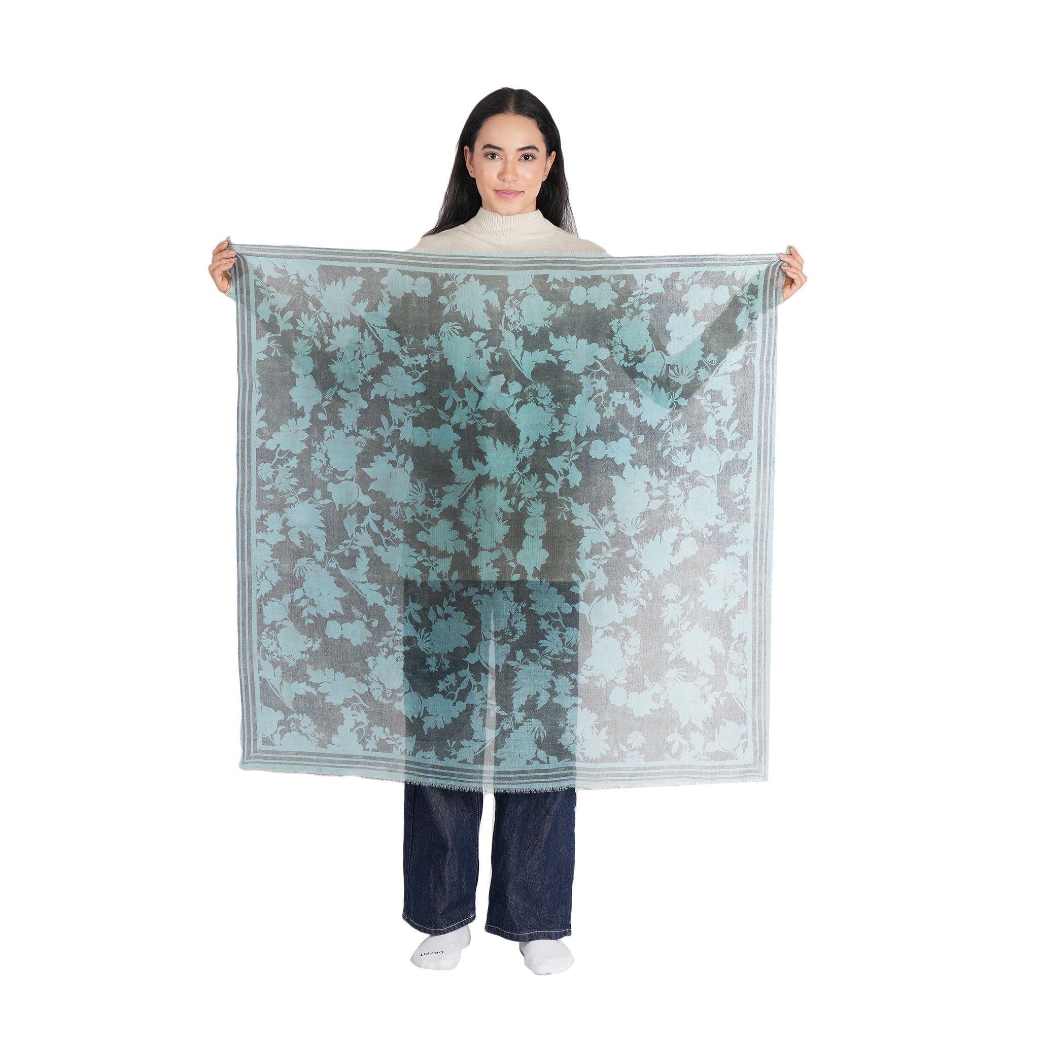 Garden Whisper Lightweight Scarf - Grey Mist