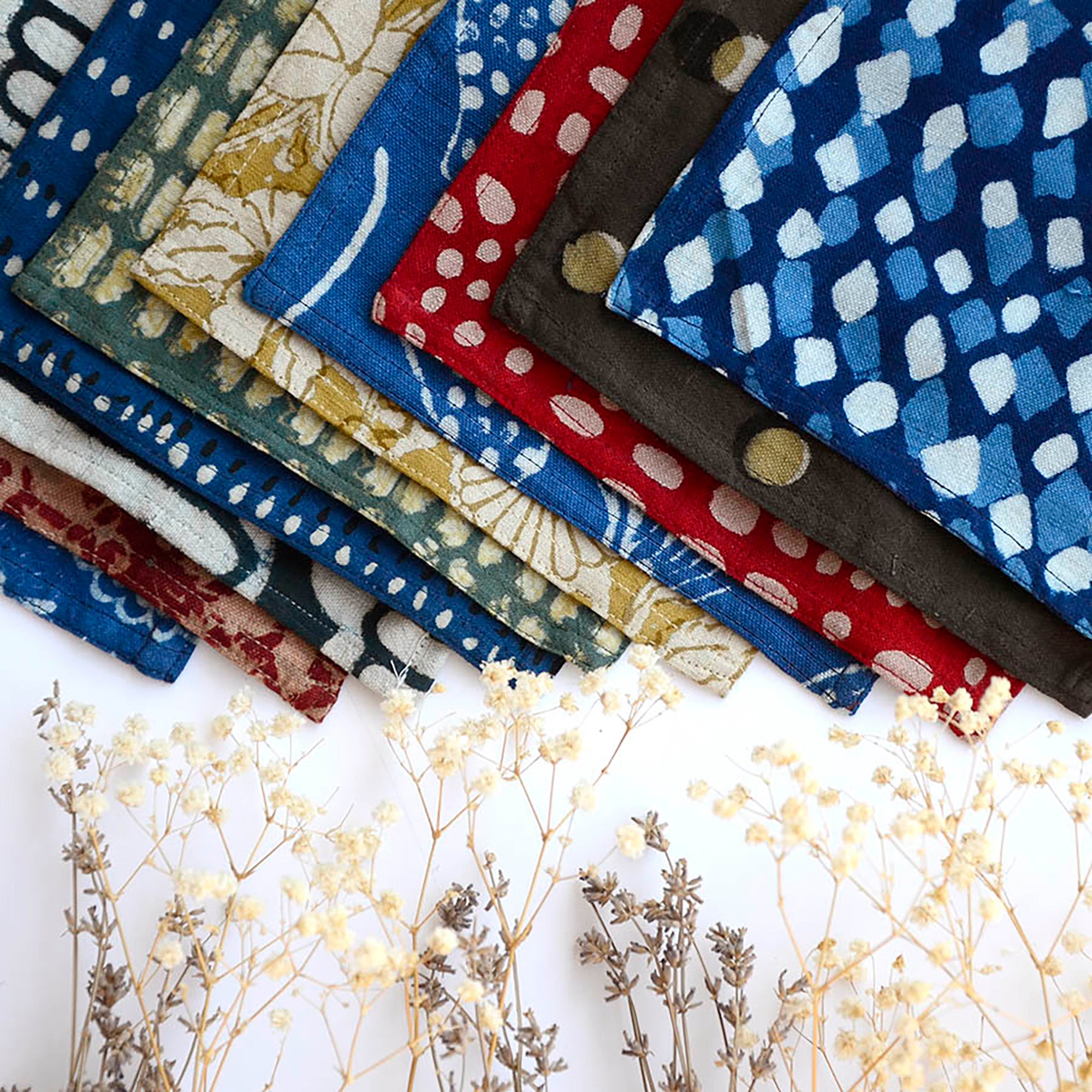 Reusable Cotton Cocktail Napkins 8x8 in (Set of 4) - Delancy