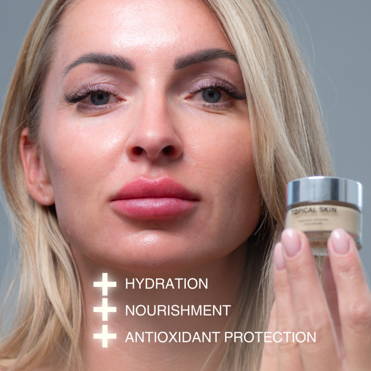 Radiance Renewal Eye Cream + NMF Complex — TOPICAL SKIN CLEAN DERMACEUTICALS eye cream, beige jar, NMF antioxidant hydration