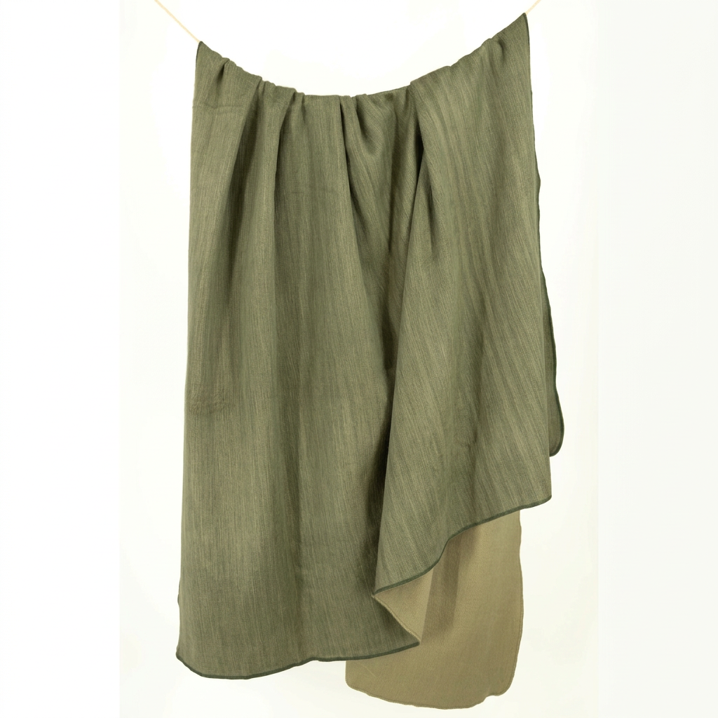 Khaki & Olive Green reversible handwoven alpaca throw blanket, Kani Collection, made in Ecuador