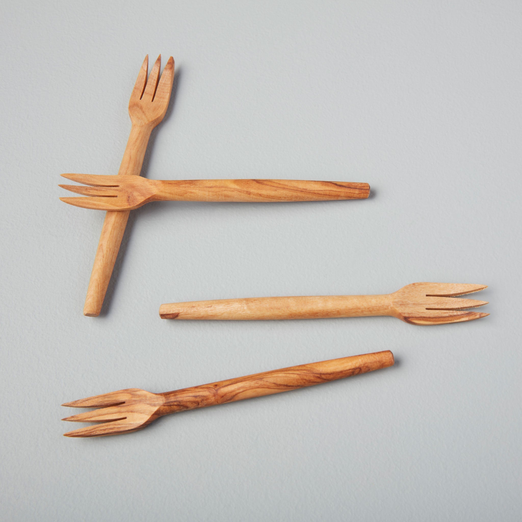 Olive Wood Cocktail Forks, Set of 4