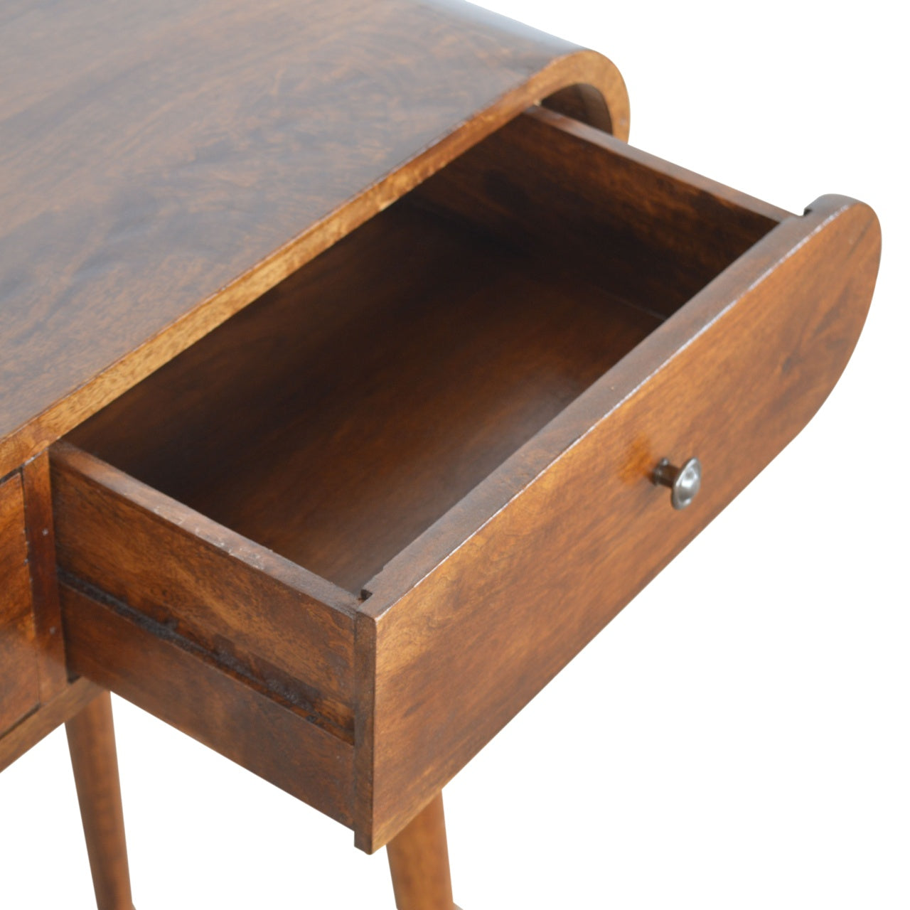Solid Wood London Console Table, 2-Drawers, Chestnut, Brown