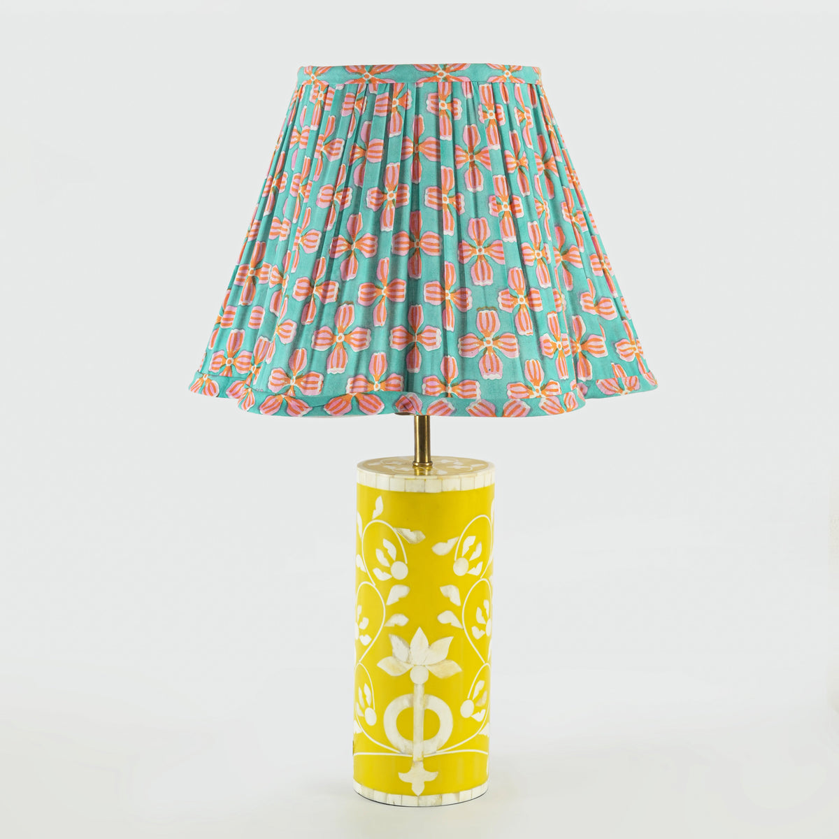 Scalloped Petals Handblocked Cotton Lampshade