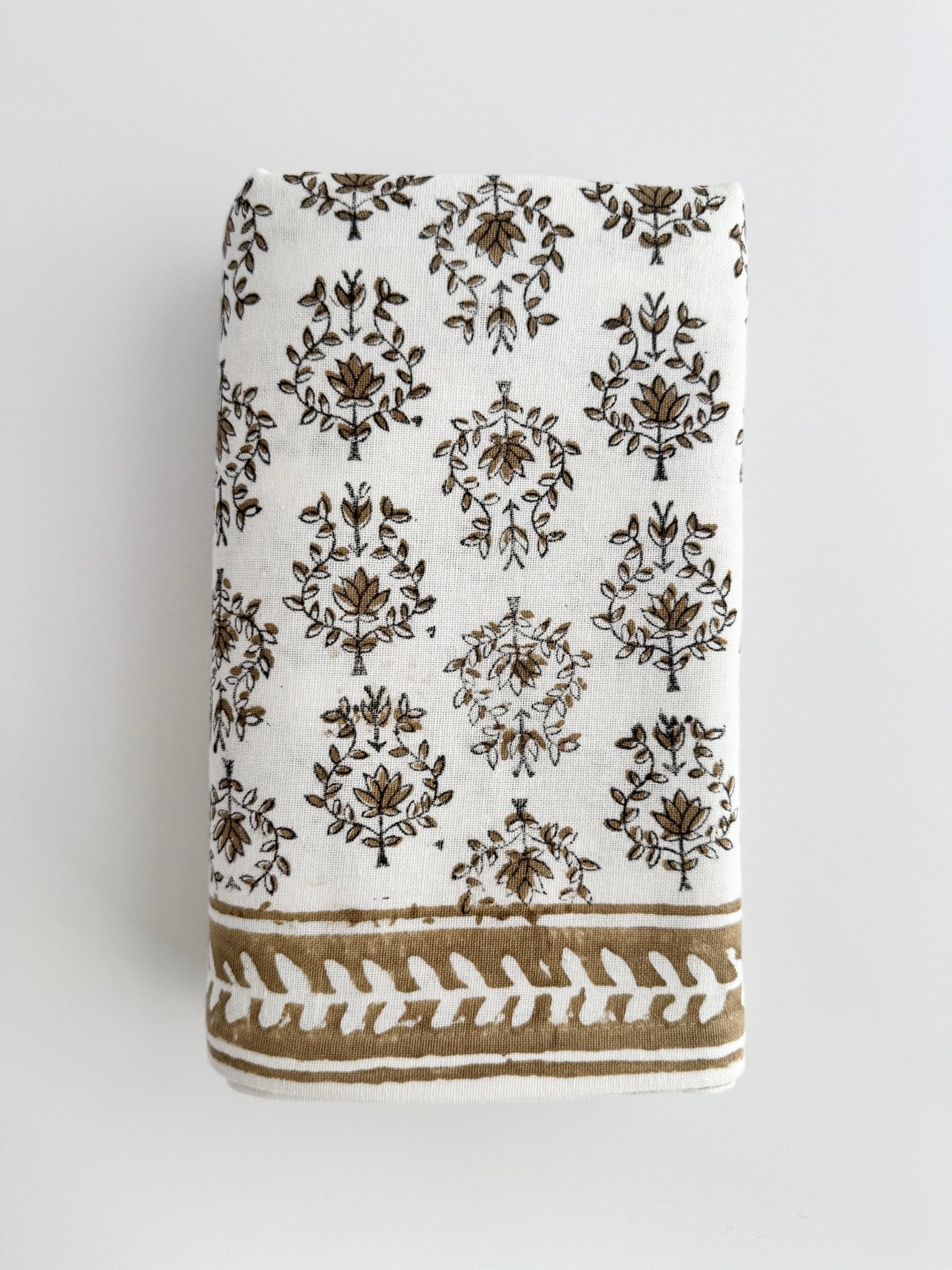 Table Throw - Lotus, Black & Chai - The Mended Company