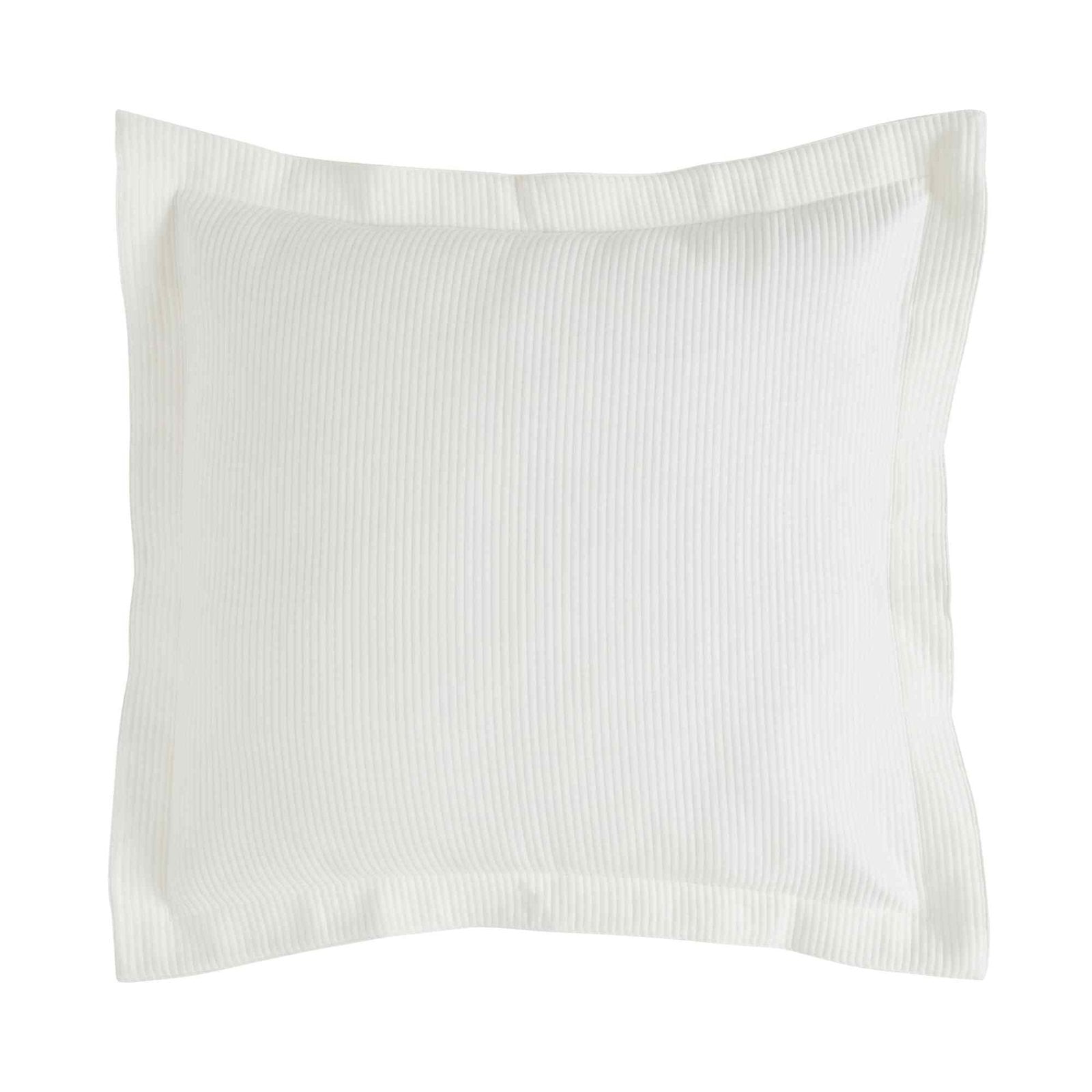 ES-192-2626-LOT1_LOT1B_1|White coverlet with a subtle vertical ribbed texture and a neat wide border, ideal for a modern, clean bedroom aesthetic.