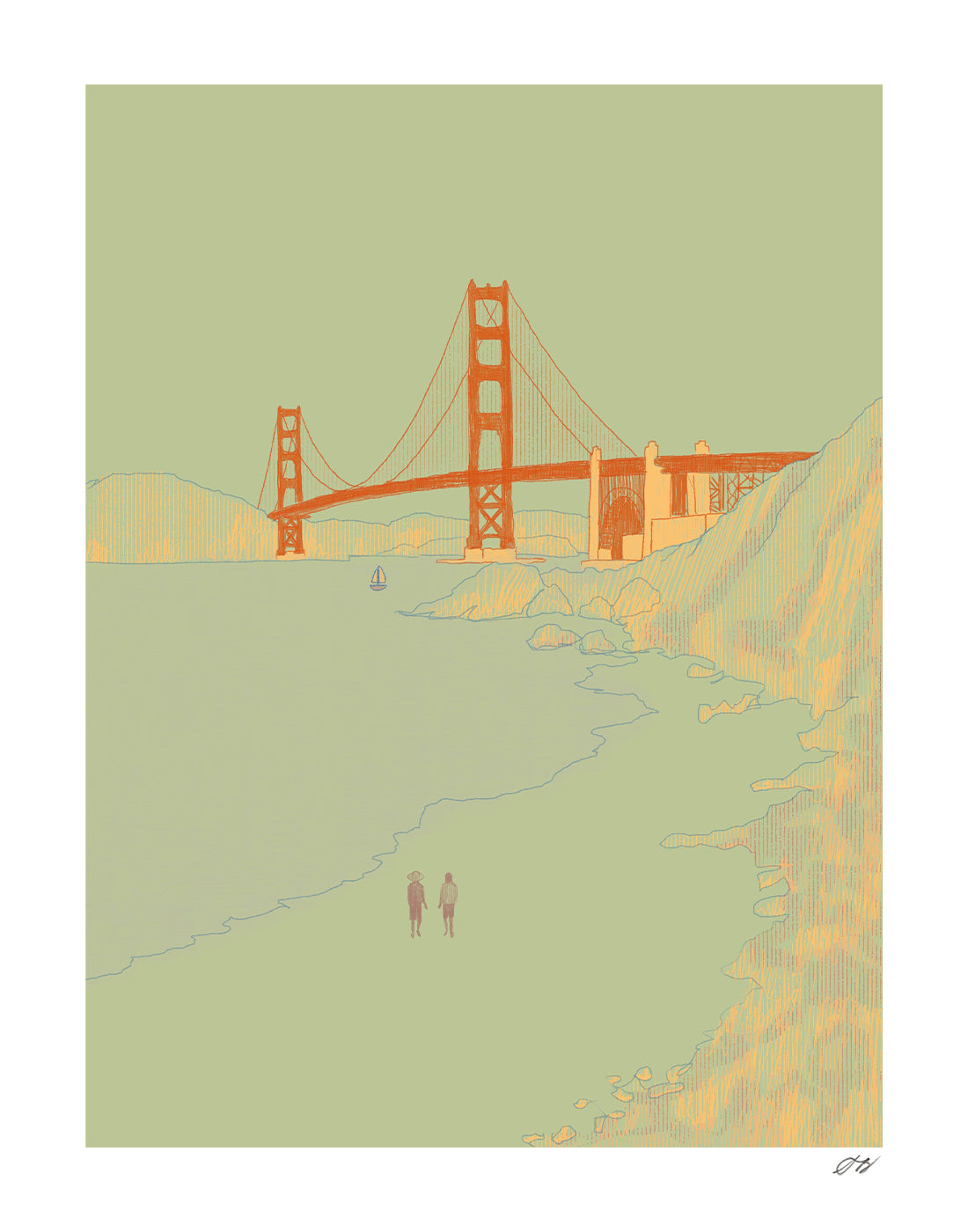 Golden Gate Print by Stephanie Browne