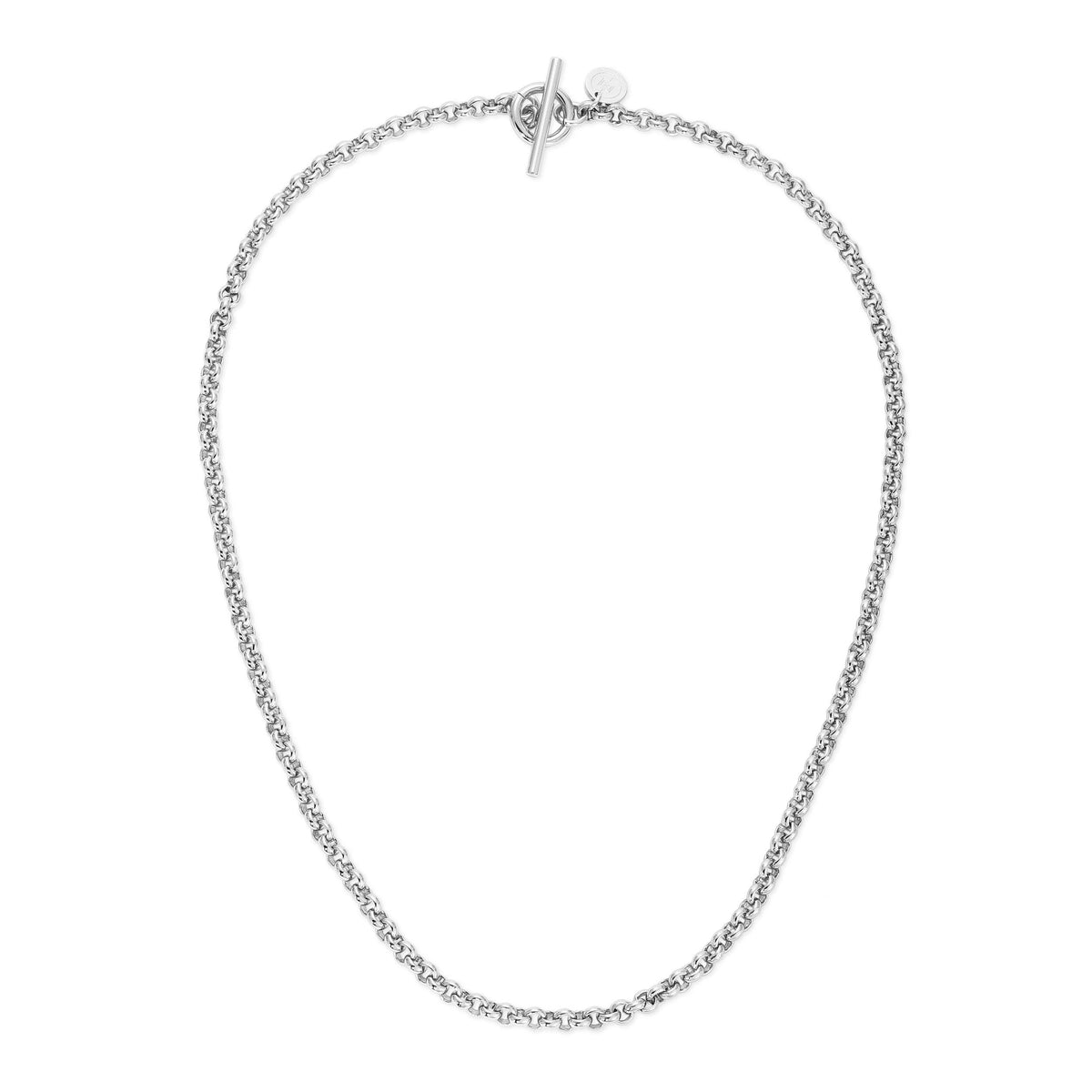 Silver Micro Royal Rolo Chain Necklace with Toggle Clasp for stylish everyday wear