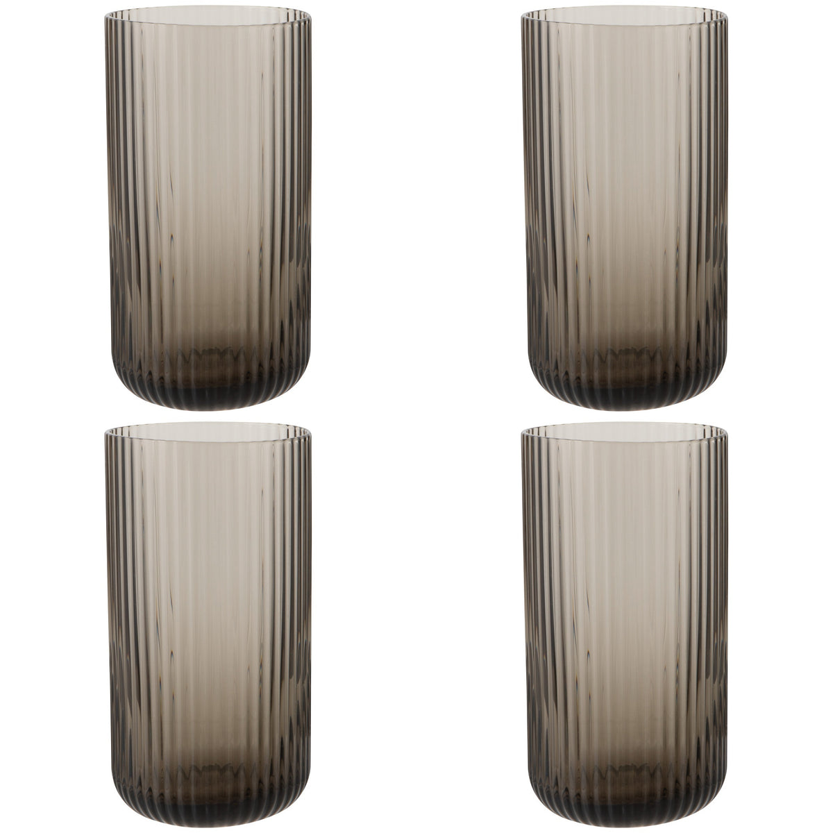 Set of 4 Tumbler 17oz Fluted Smoke