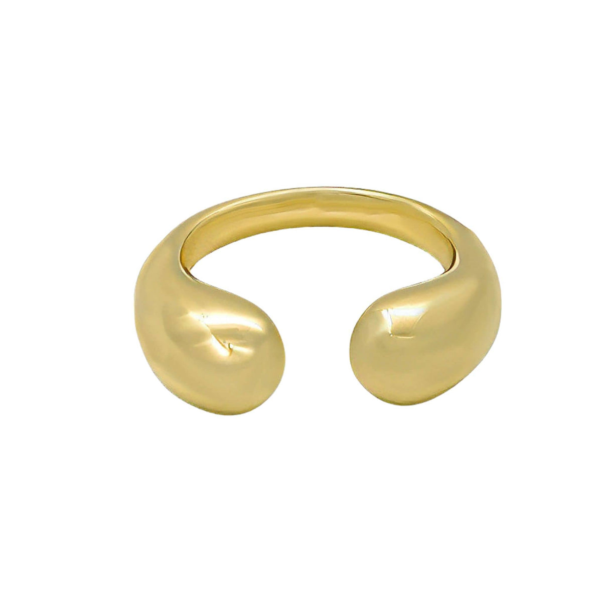 Teardrop Petal Brass Open Ring for Women | Asali - EcoDunia
