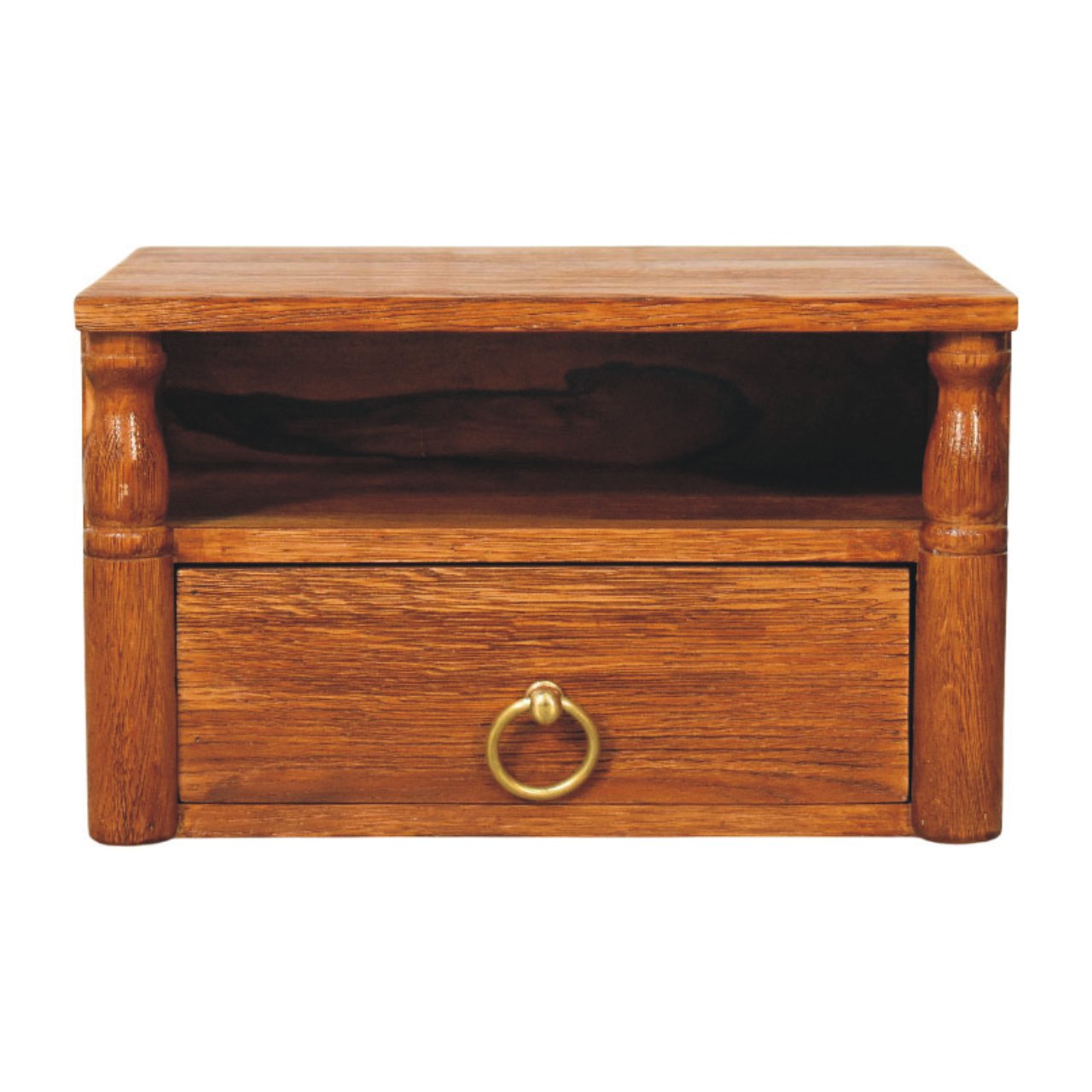 Artisan Furniture Solid Wood Turned Pillar Wall Nightstand
