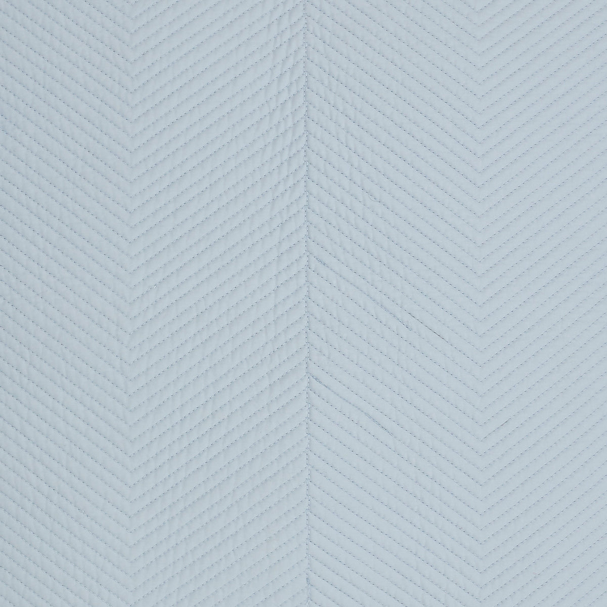 CL-262-9496_7|Close-up of a light blue quilted coverlet, revealing its intricate herringbone pattern and soft, inviting texture.