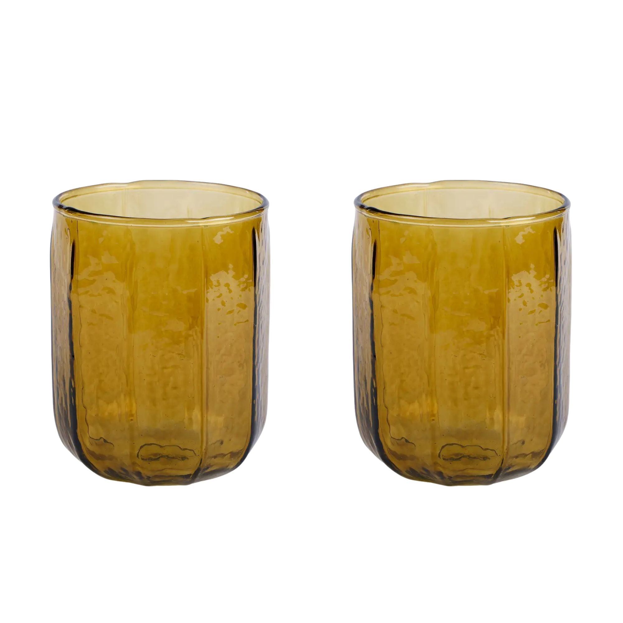 Hammered Water Glass , Brown - 4 X 3 Inches ( Set of 2 )