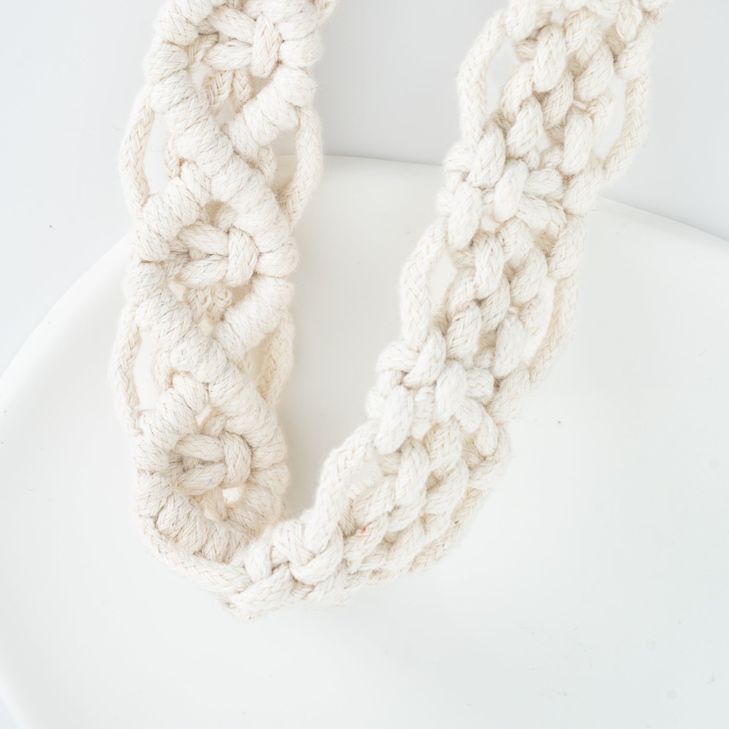 Details of natural macrame phone strap accessory, hand made quality accessories, Starfish Project