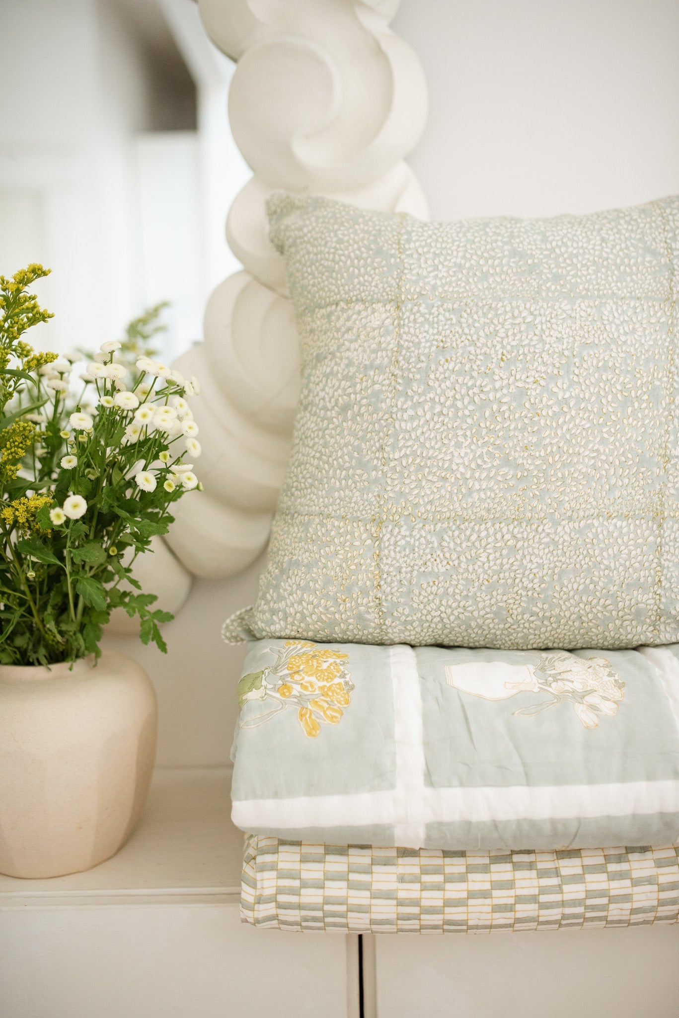 hand block printed reversible cushion cover, 20x20