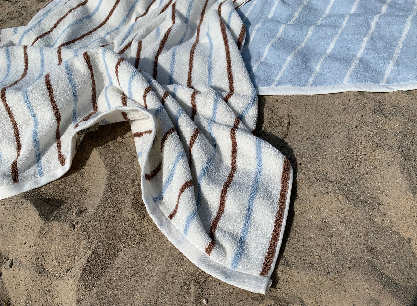 Raita Towel Medium Caramel Ice Blue 5