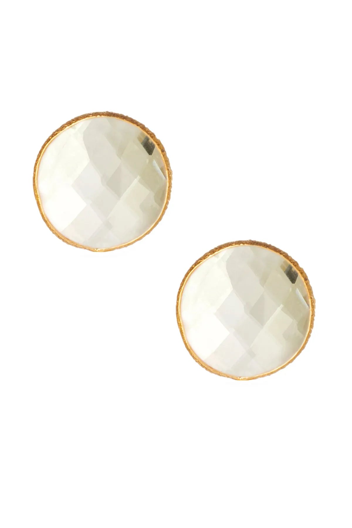 Mini Stud Gemstone Earrings Ivory