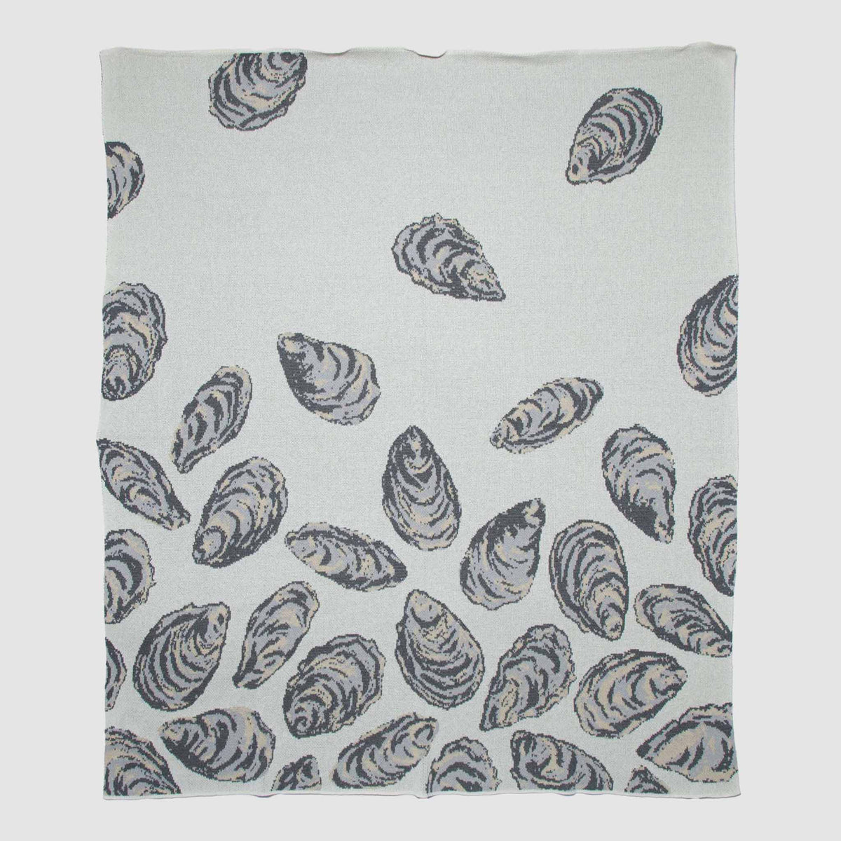 in2green Eco Throw Cotton Sustainable Knit Throw Blanket | Coastal - Oyster 655646730059 BL01OY3