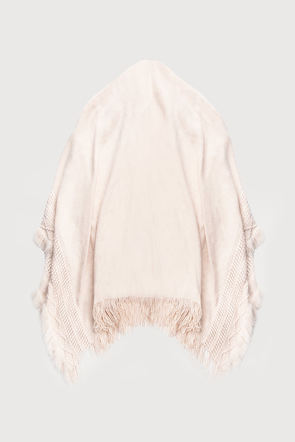 Fringed Trim Kimono Ivory