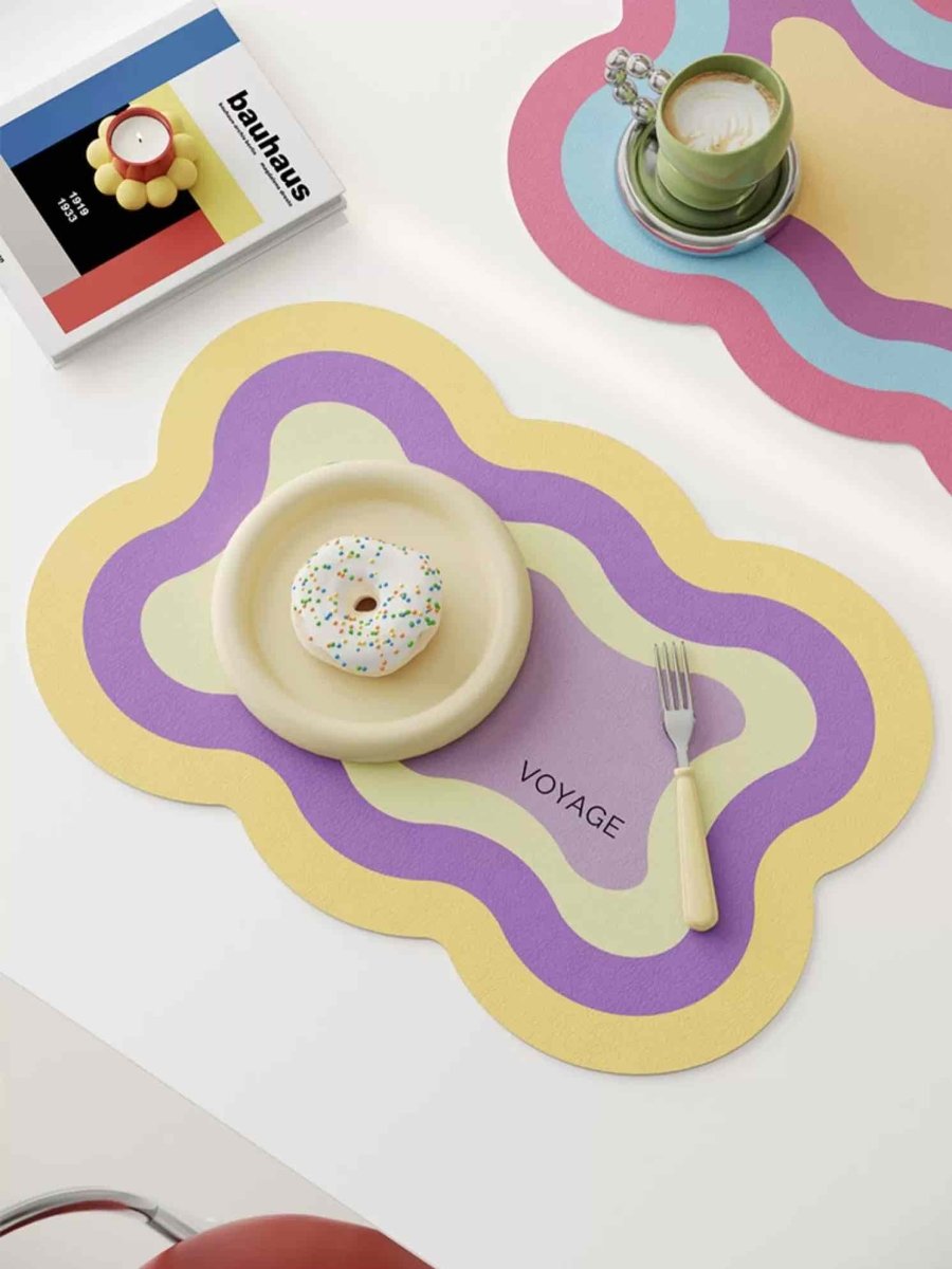 Dopamine Scalloped - edge Placemat Set Of 4 Pcs for Whimsical Table Setting - Scalloped - edge Placemat - Mixed Set of 4 Pcs - INSPECIAL HOME