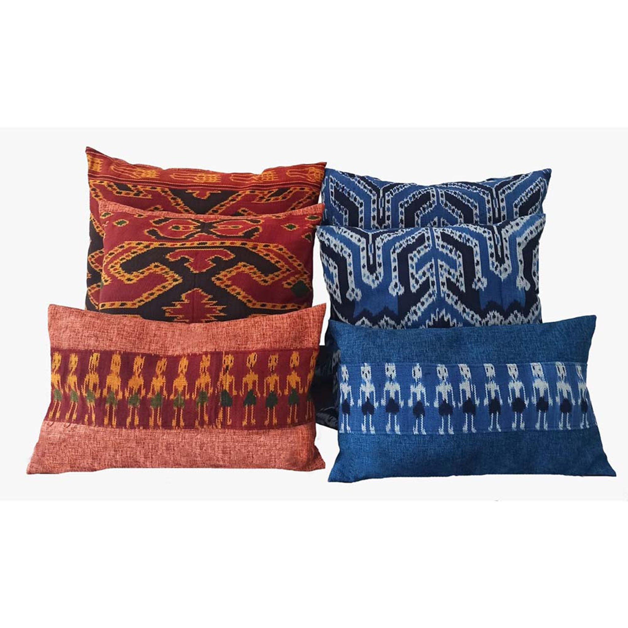 Handwoven Ikat Pillow Cover - Blue