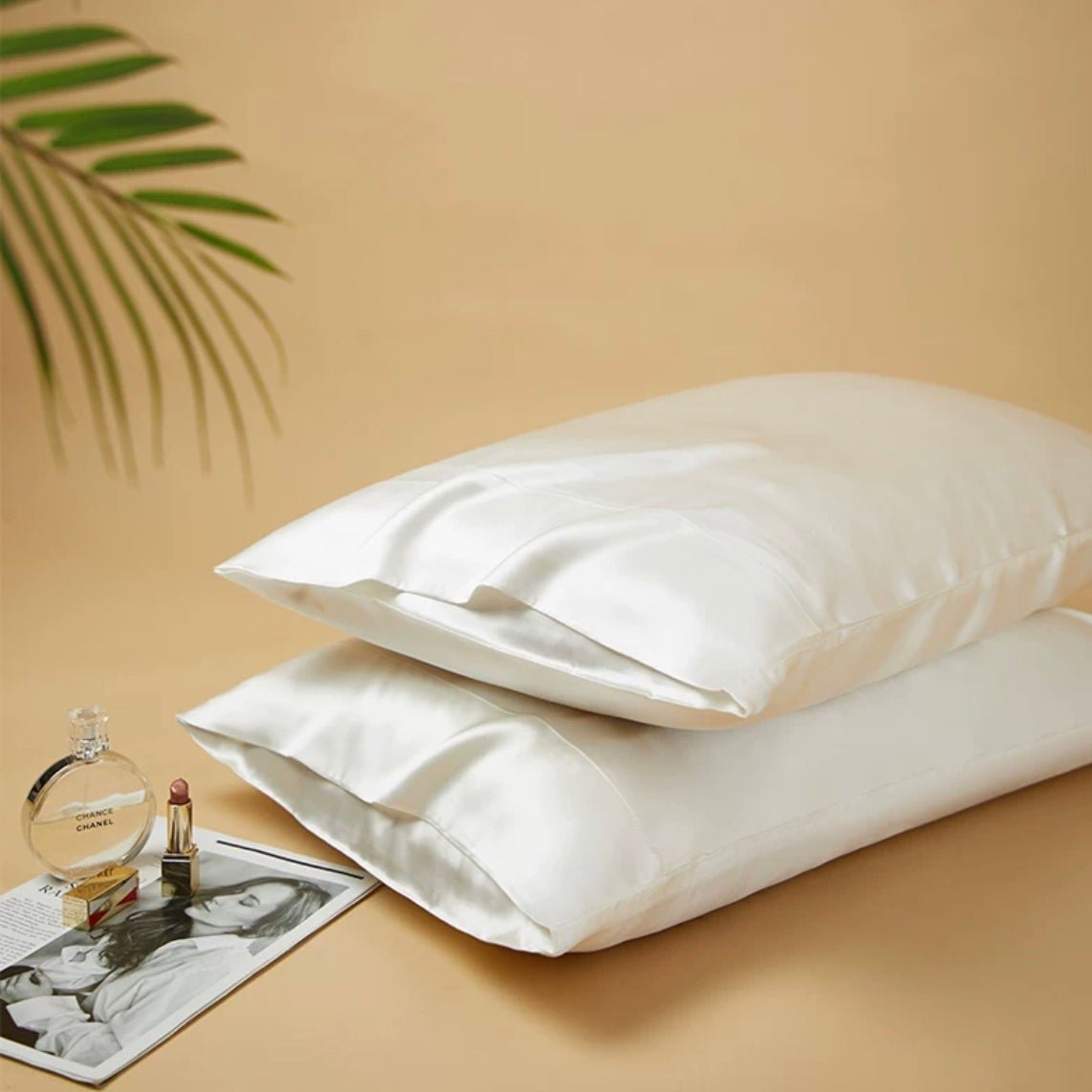 6A Grade Organic Mulberry Silk Pillowcase for Better Skin & Hair - 30 Momme. Pure Silk on Both Sides - 6A Grade Organic Mulberry Silk Pillowcase - Ivory White - INSPECIAL HOME