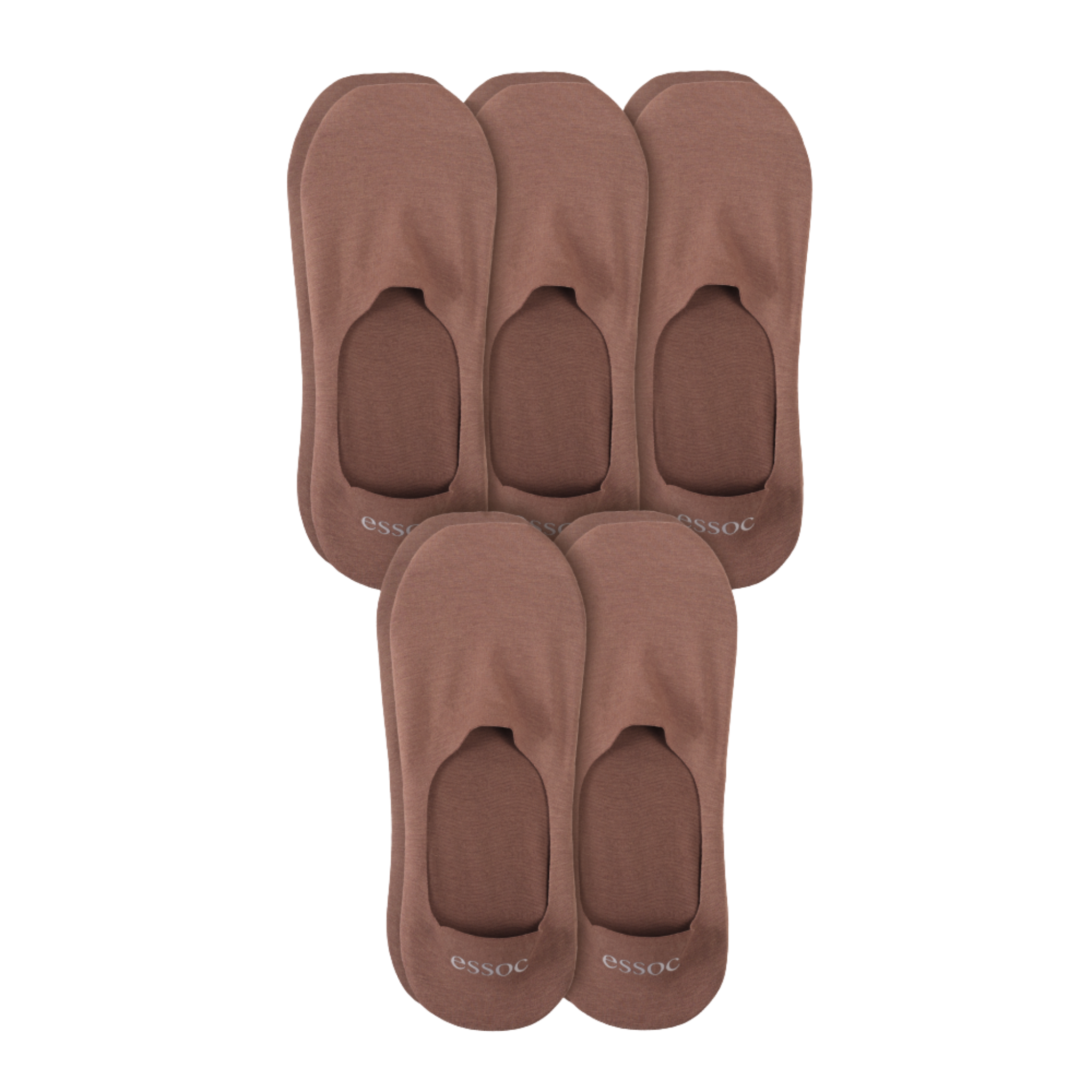 Unisex Cotton No Show Socks 5-Pack | Toffee Tan