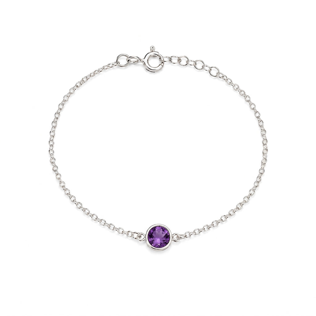 Amethyst_birthstone_single_stone_bracelet