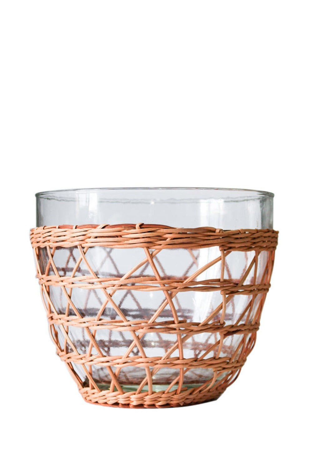 Rattan Cage Salad Bowl Medium Glass Rattan Kitchen_Dinnerware Plates Rhone 6880-T8541GRattanCageSaladBowlMedium