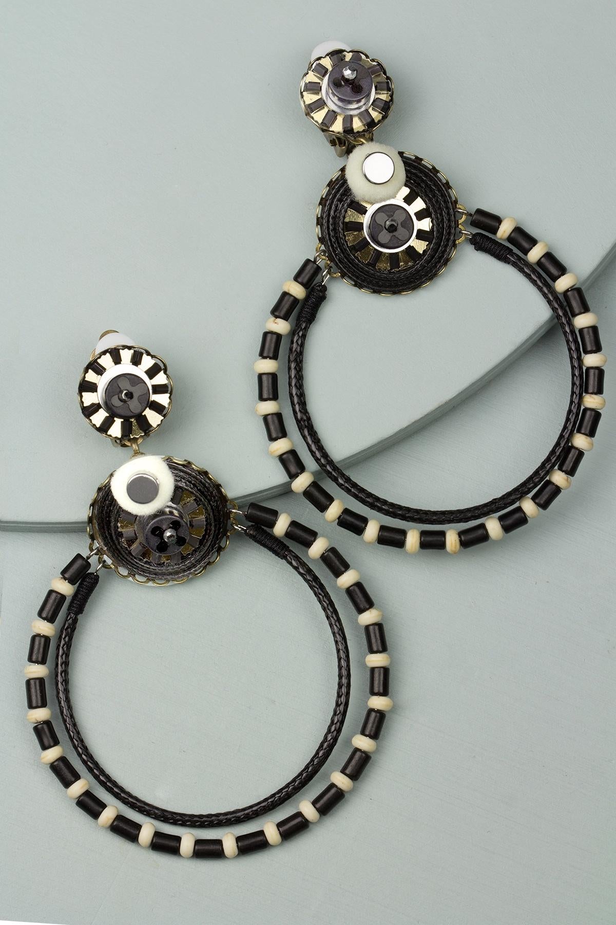 Horace Clip-On Statement Earring - Black