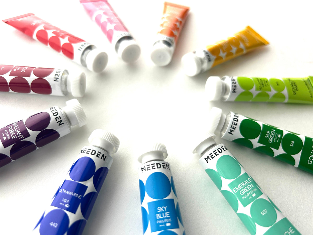48-Color Gouache Paint Set for Beginner-Friendly Art Sessions