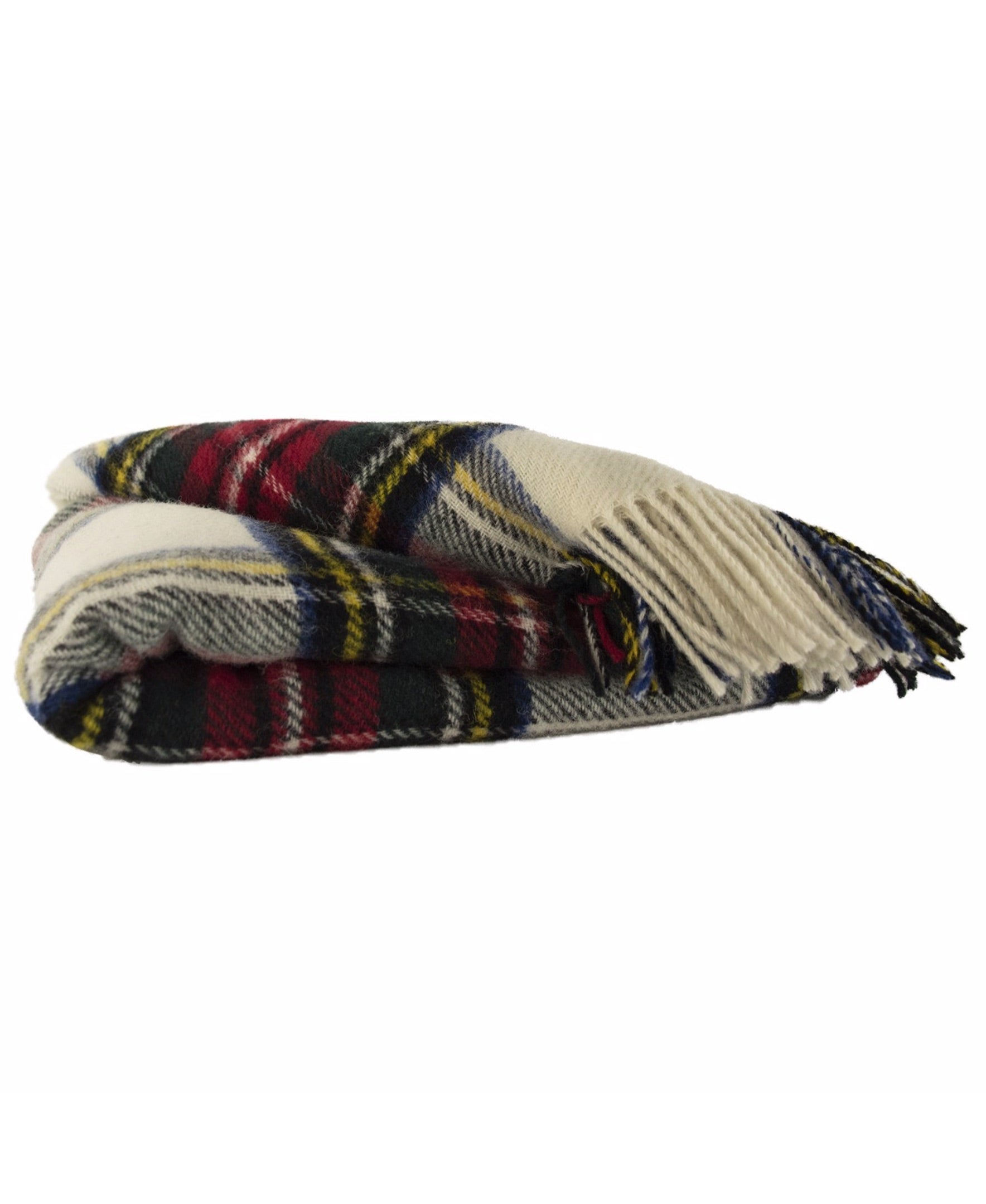 Highland Tartan Tweed Pure 100% Wool Throw ~ Dress Stewart ~-Blankets-[bar code]-Prince of Scots