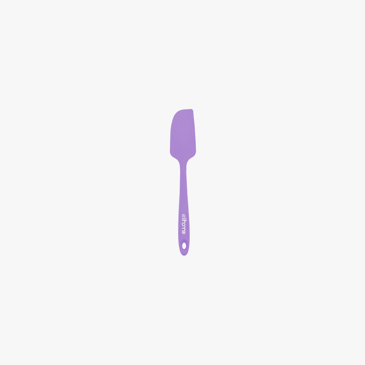 Elihome Mini Silicone Spatula in Purple, 8.7 inches by 1.5 inches with seamless one piece design, reinforced steel core and ergonomic non-slip handle