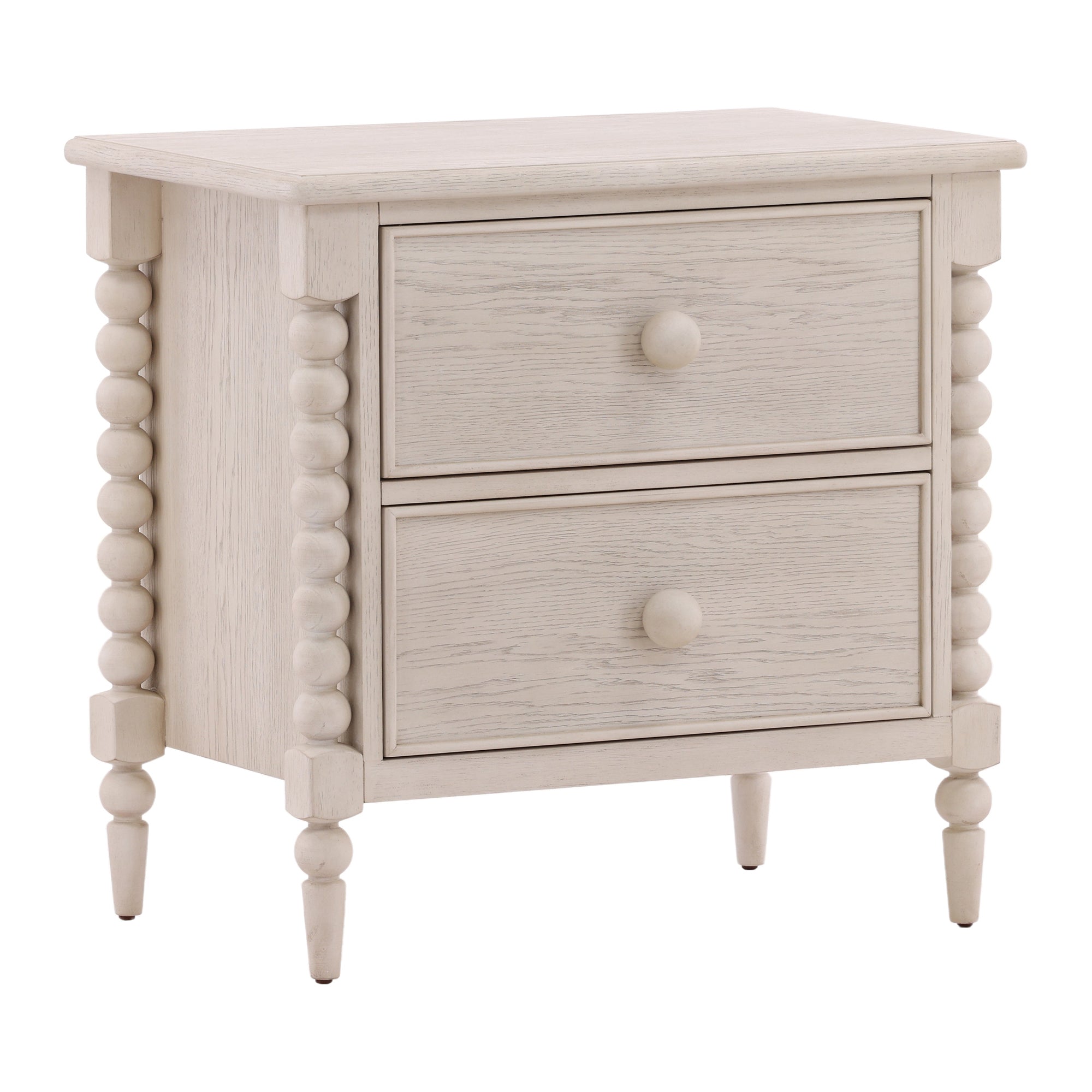 Maribel Two-Drawer Nightstand - Whitewash