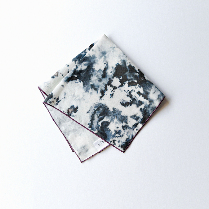 Grey Marble linen dinner napkin styled on dinner table - Goldie Home