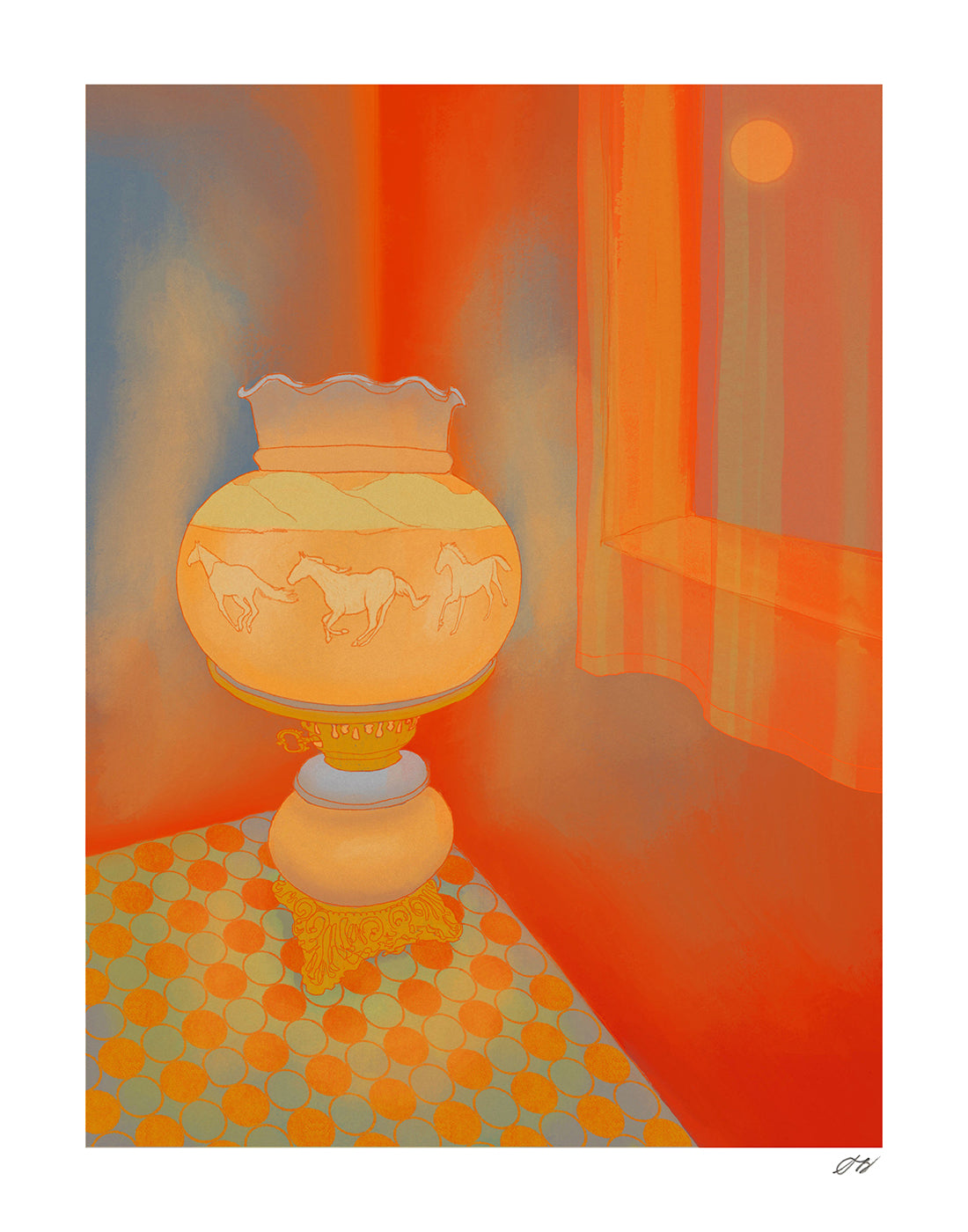 Horse Lamp Print by Stephanie Browne