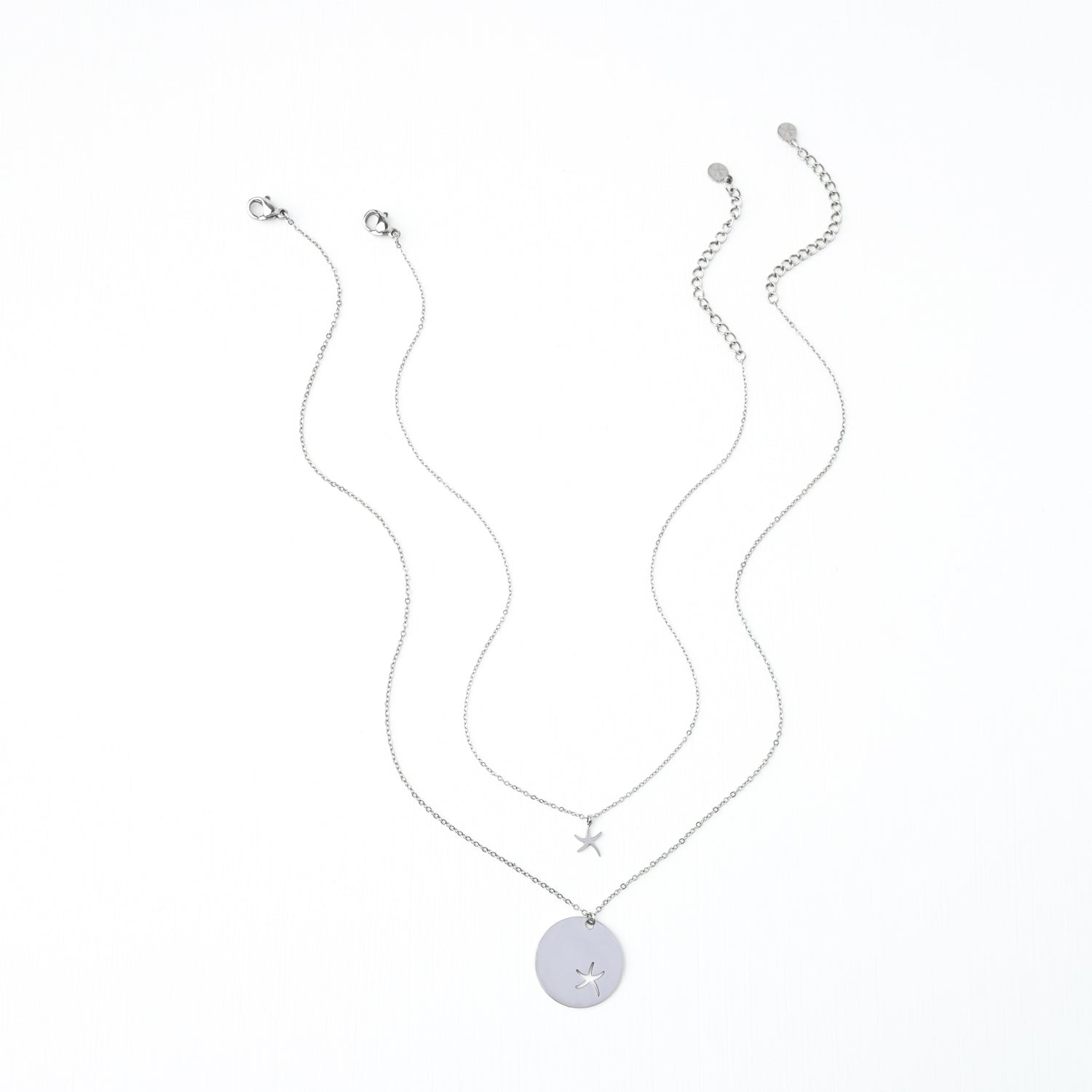 Full length necklace photo, adjustable chain, set of silver necklaces, home shopping jewelry, best Mother's day gift