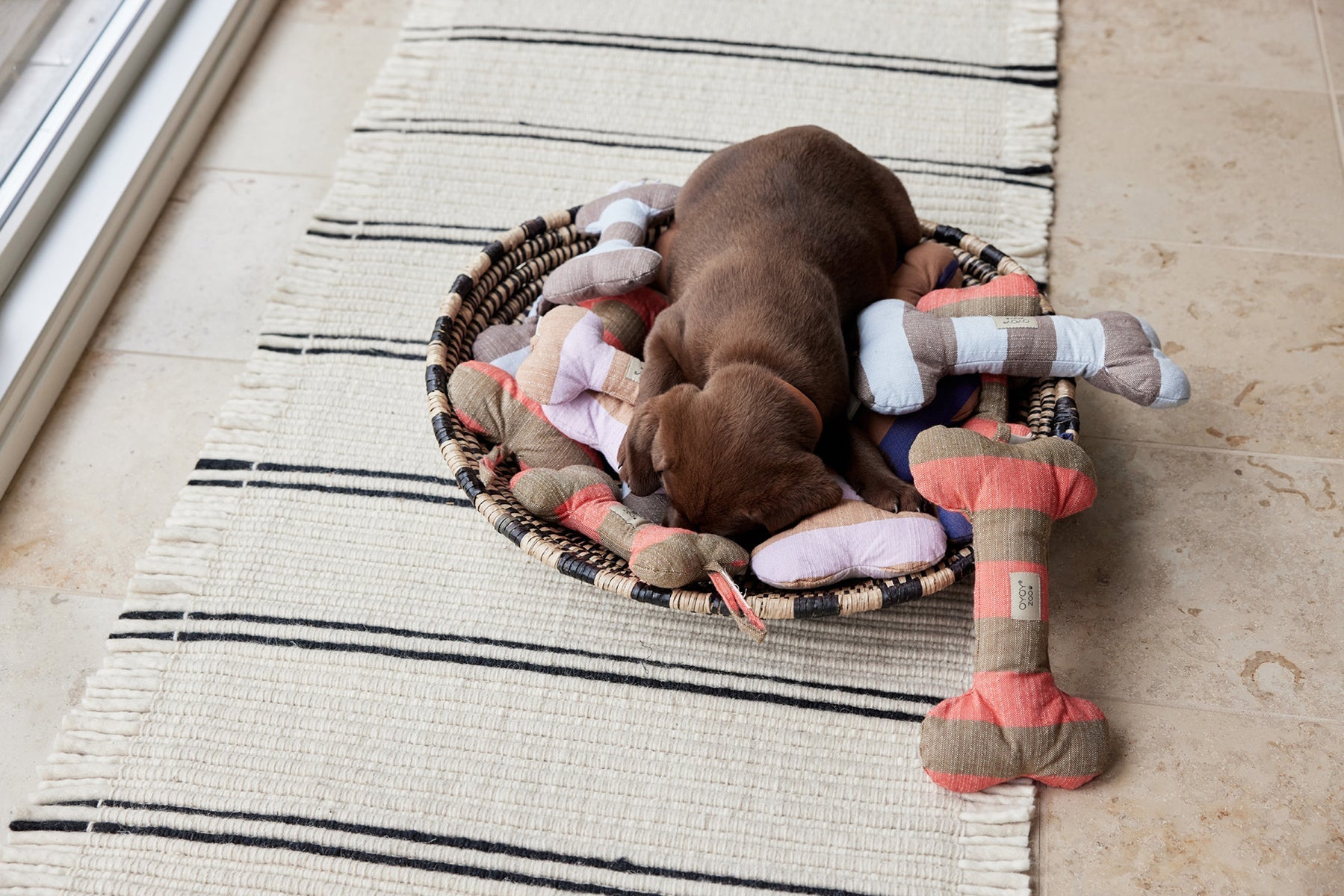 Ashi Dog Toy Cherry Red Taupe 6