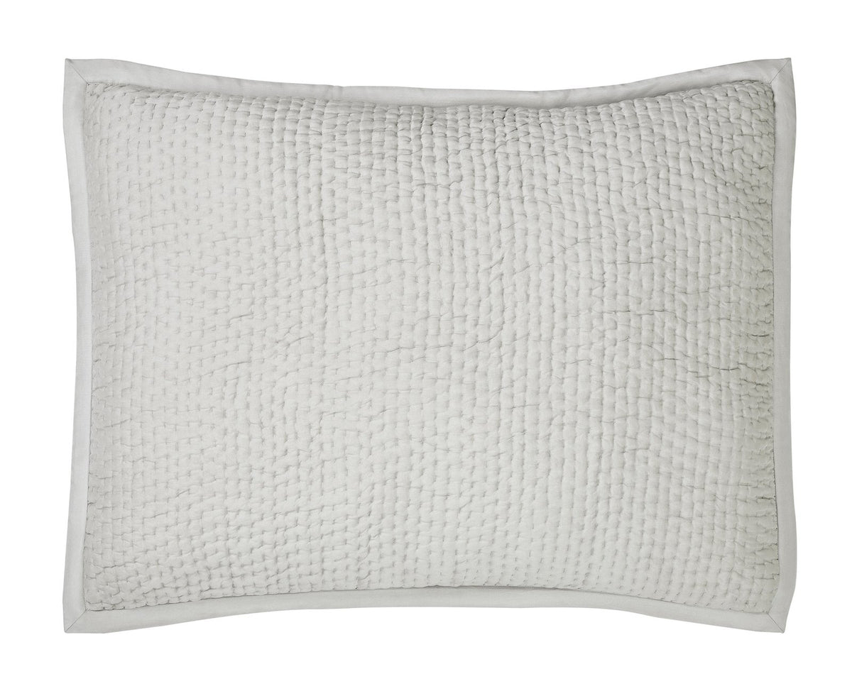 SS-197-2026_1|Chic light grey puckered textured coverlet sham, adding unique dimension and modern style to your bedding ensemble.