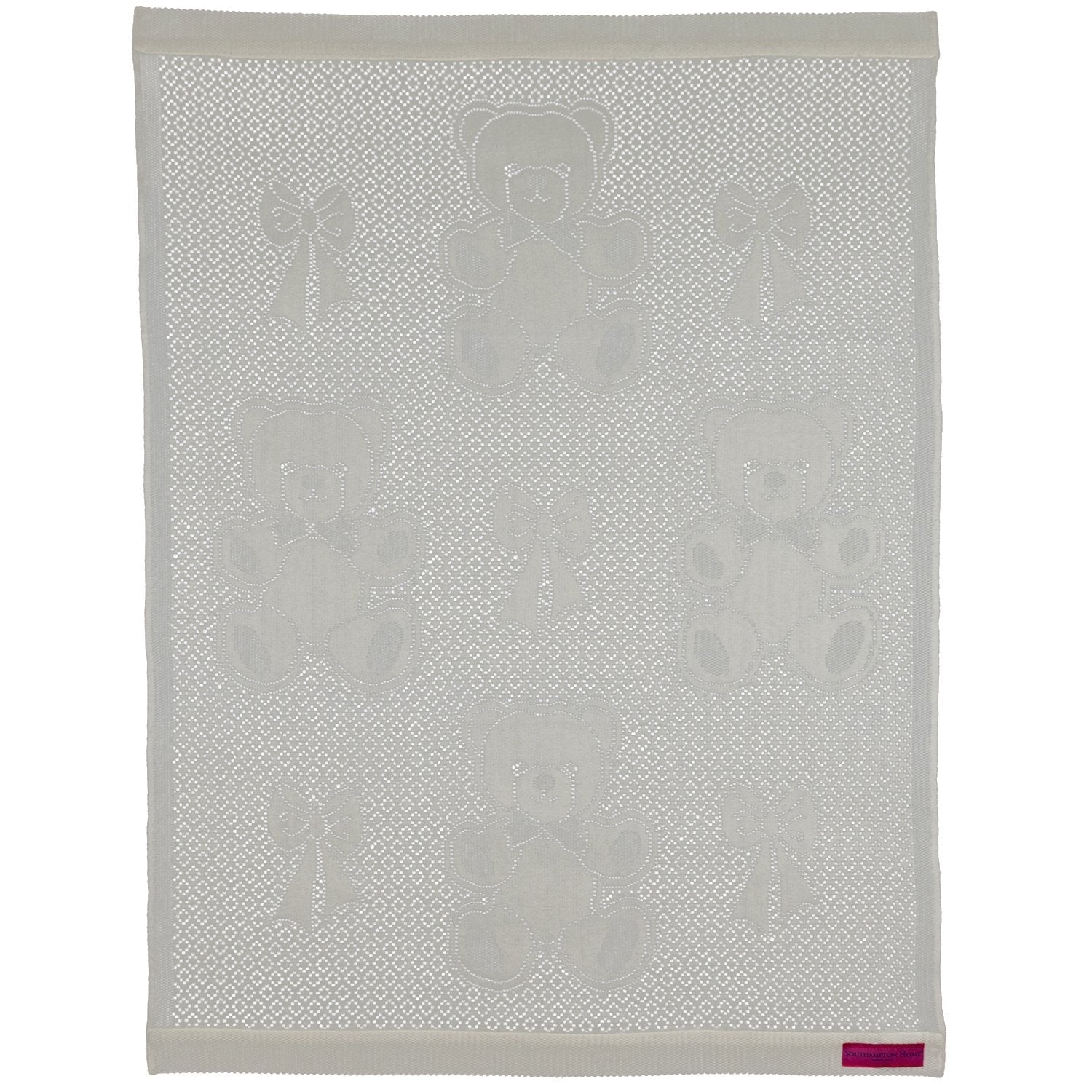 Southampton Home Lace Weave Bears & Bows Baby Blanket ~ Ivory ~-Gifts-SHLace839I-{sku]-Prince of Scots