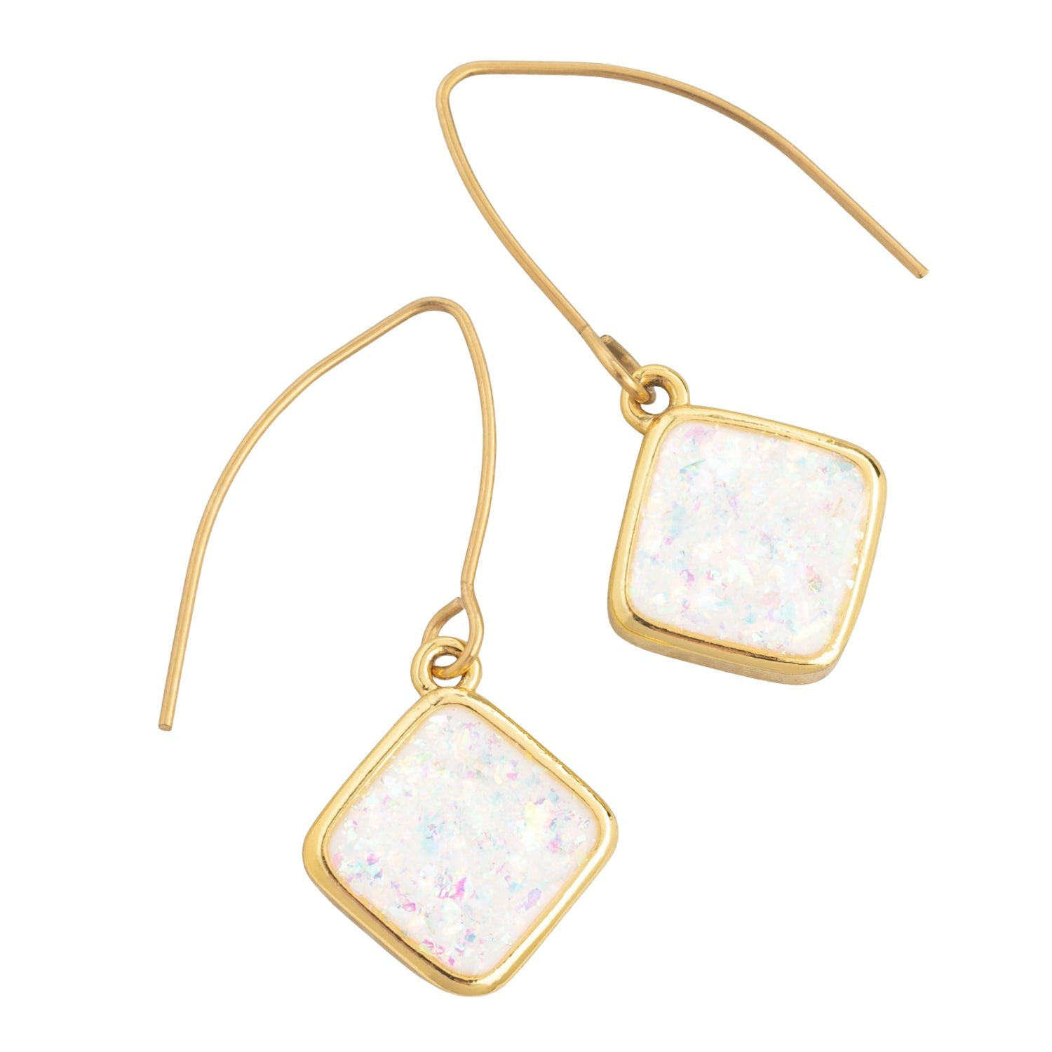 Beautiful gold and opal earrings, quality gold earrings for women, elegant women's earrings