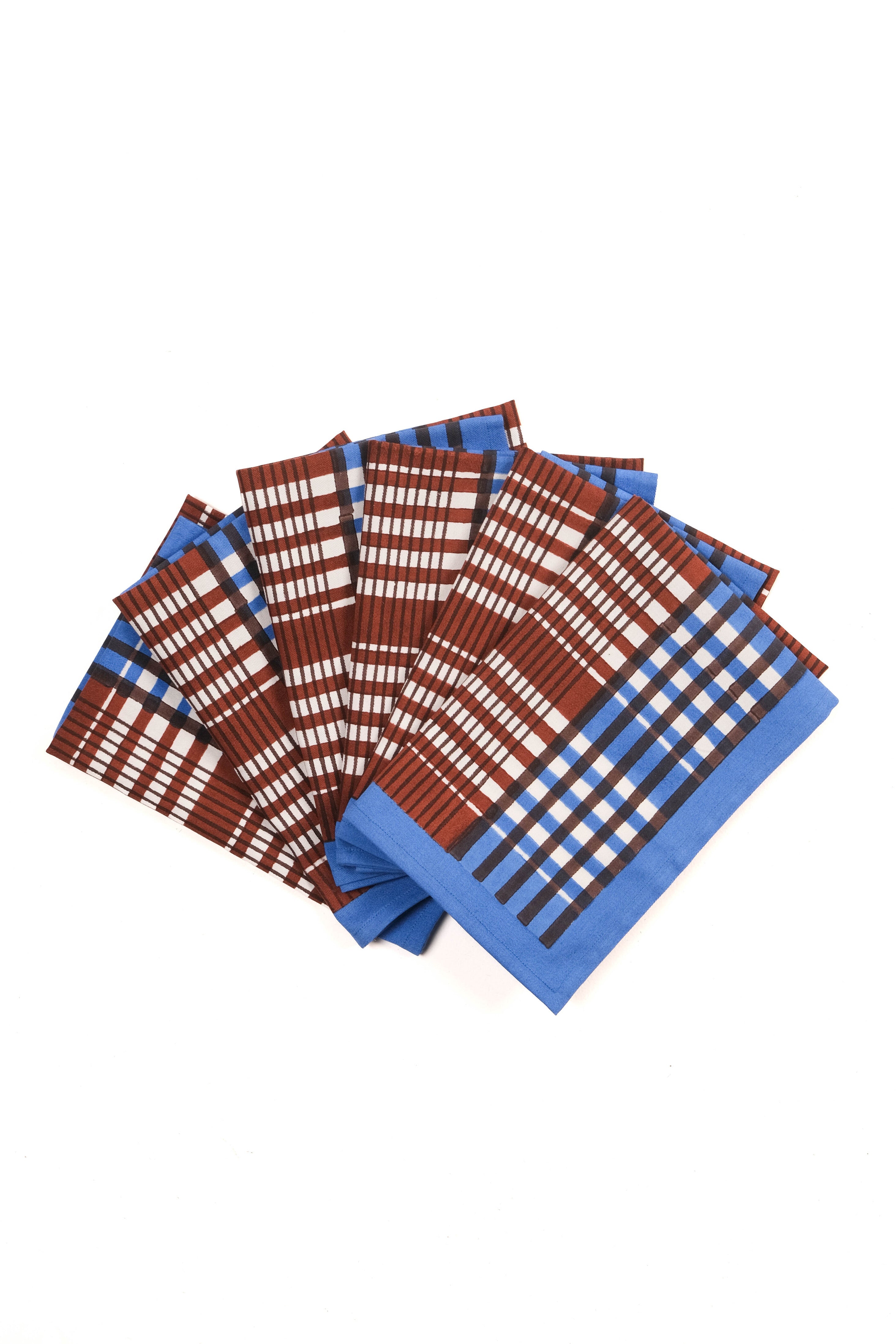 Shetland plaid blockprint napkins set of 4 from Inner Child