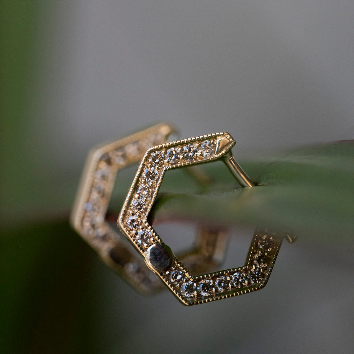 Bombini Hoops Champaign Diamond Earrings