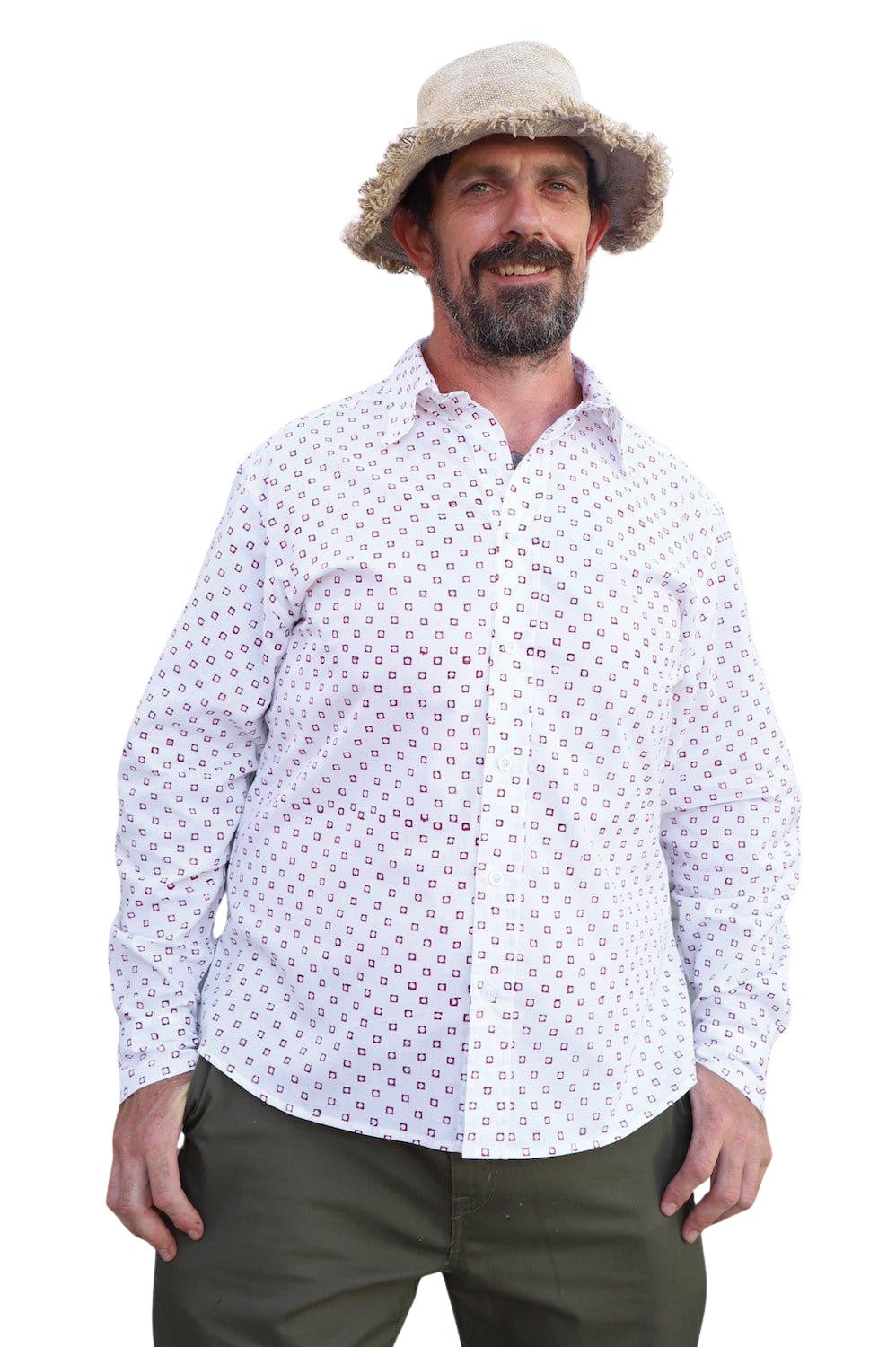 Rohit Organic Cotton Men's Button Down Shirt - Passion Lilie