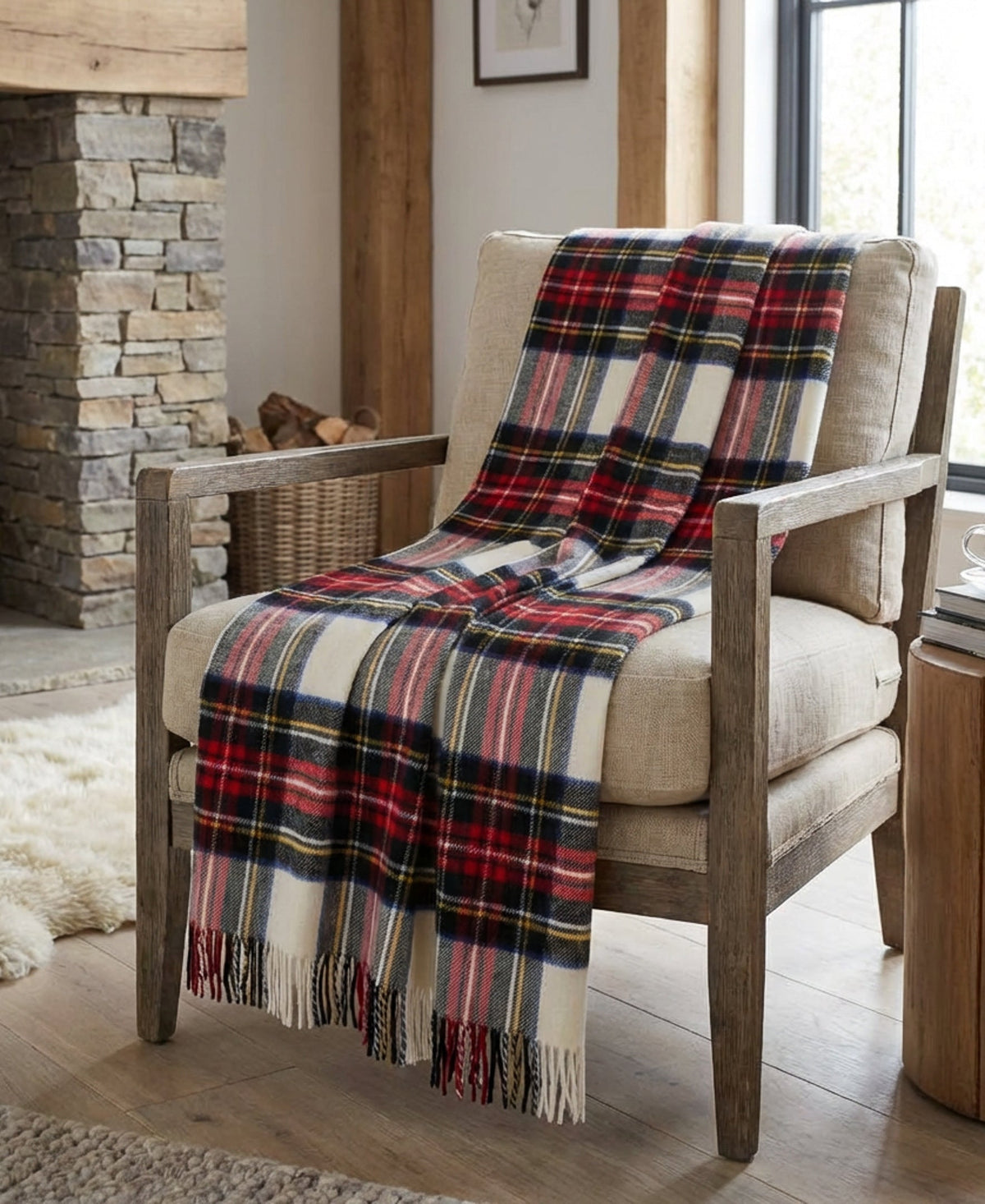Highland Tweeds Shetland Lambswool Throw (Dress Stewart)-Throws and Blankets-[bar code]-Prince of Scots