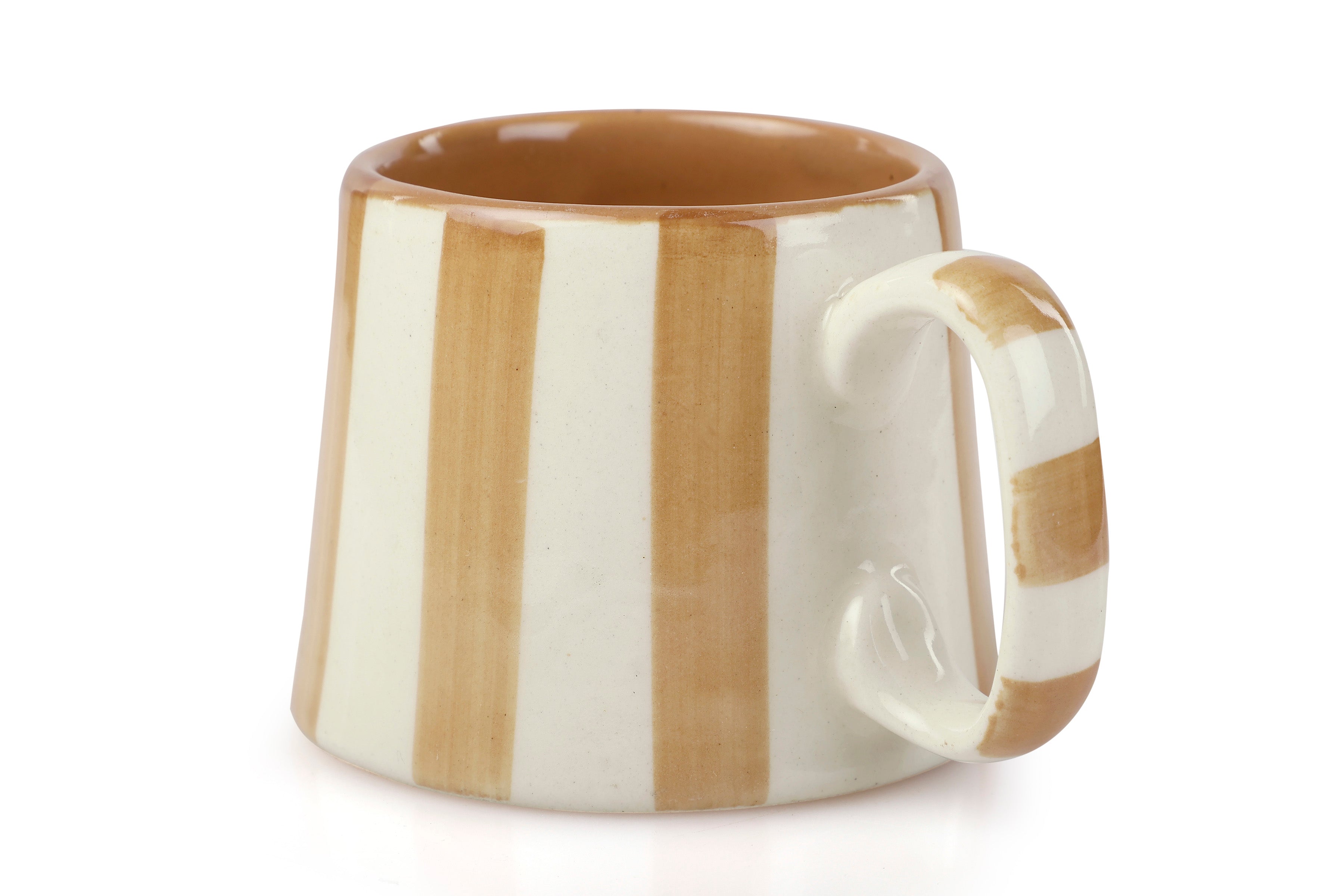 Ceramic Brown Stripe Coffee Cup