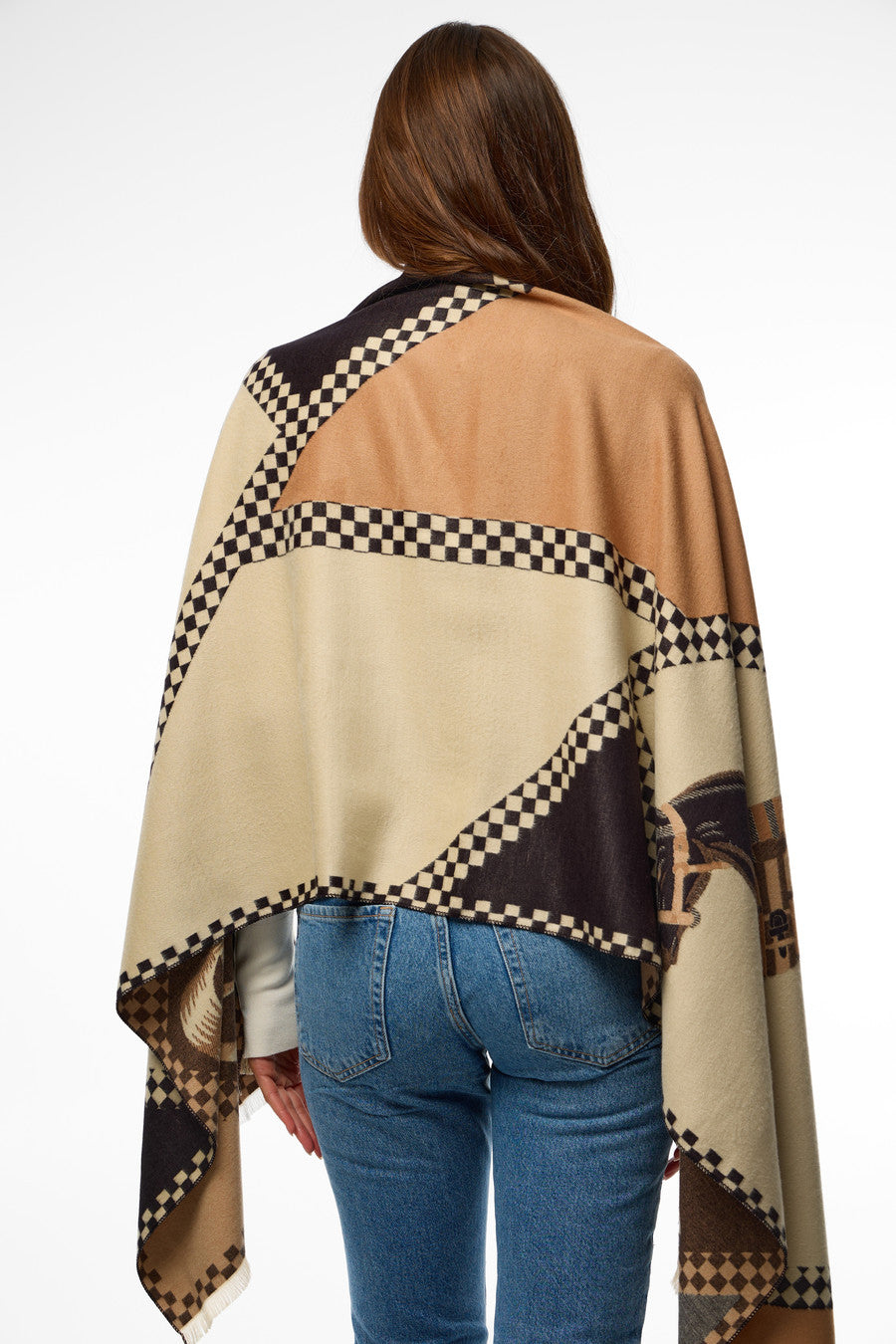 Equestrian Reversible Scarf - Brown