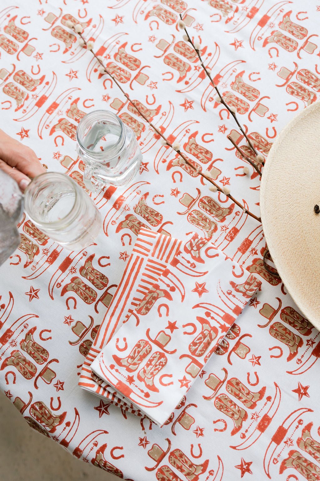 Organic Ivory Napkins (set of 4) - Cowgirl, Terracotta - The Mended Company