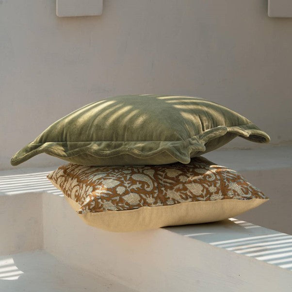 Floral Blockprint Pillow Cover - Thumbnail 2