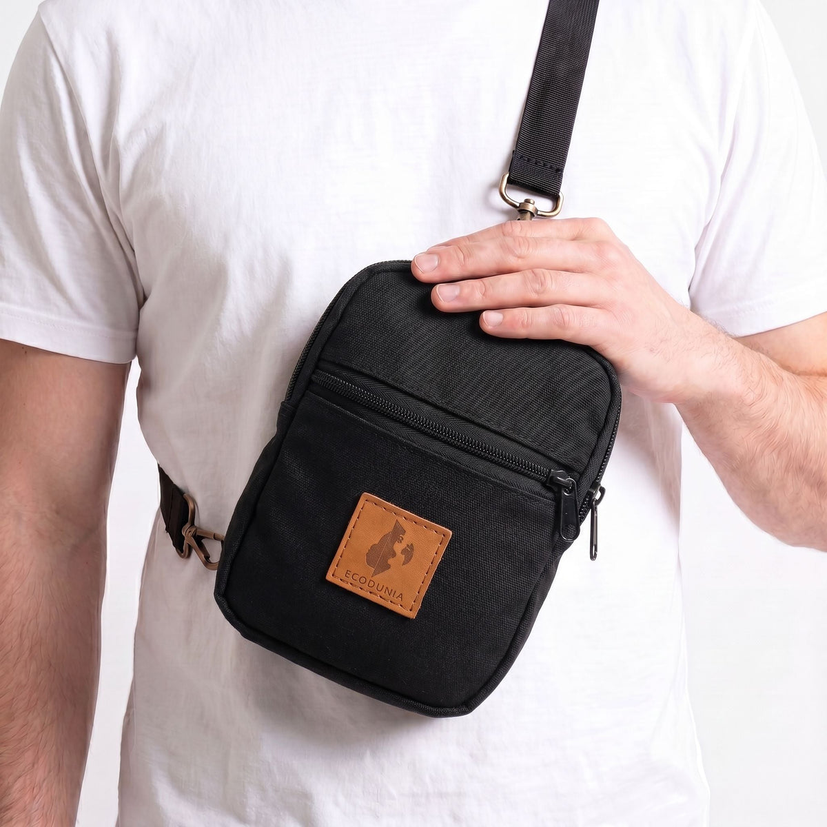 Rozi Canvas Crossbody Bag 1L | Mini Shoulder Bag #color_black